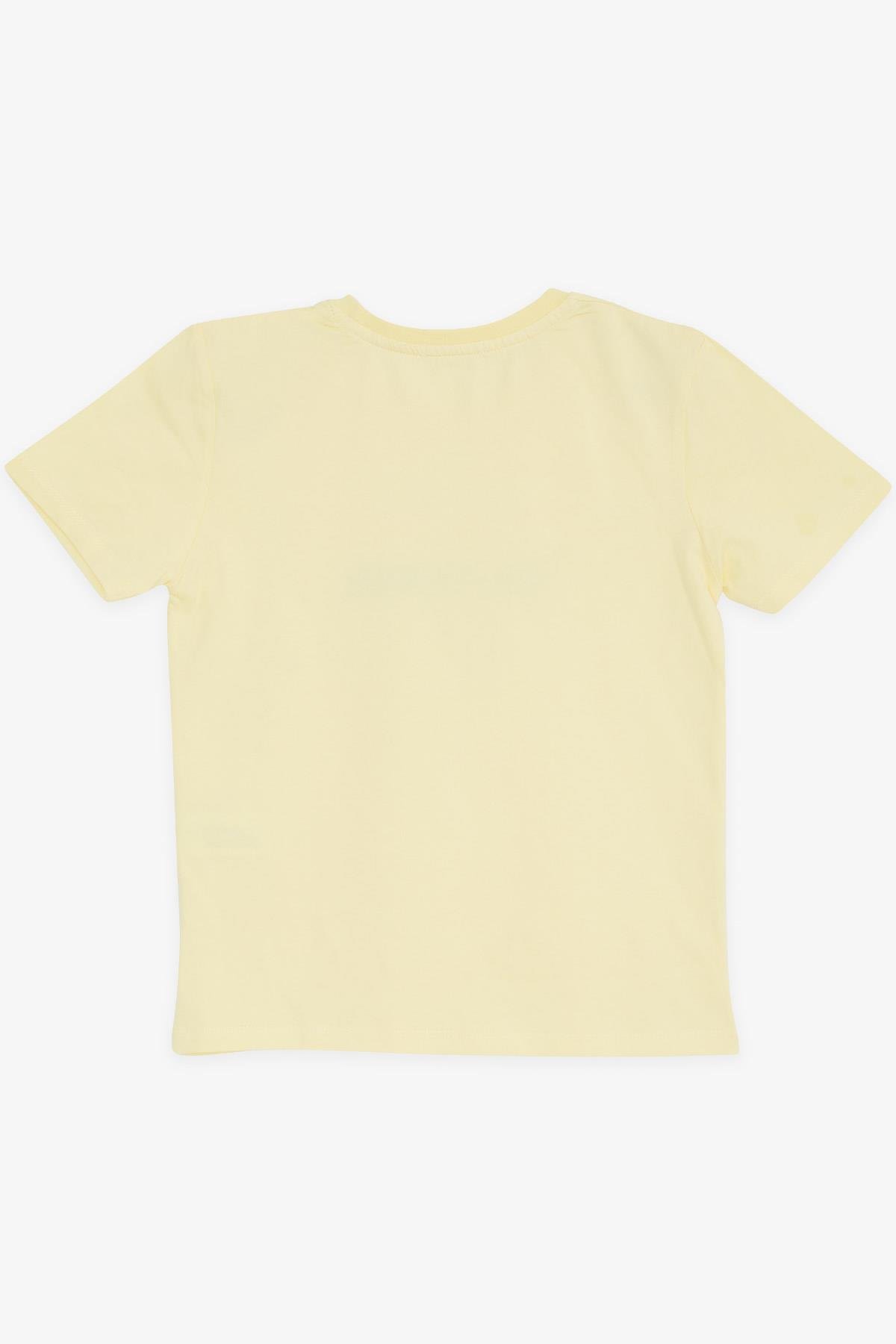 Breeze Erkek Çocuk Tişört Renkli Yazı Baskılı Sarı (8-14 Yaş)