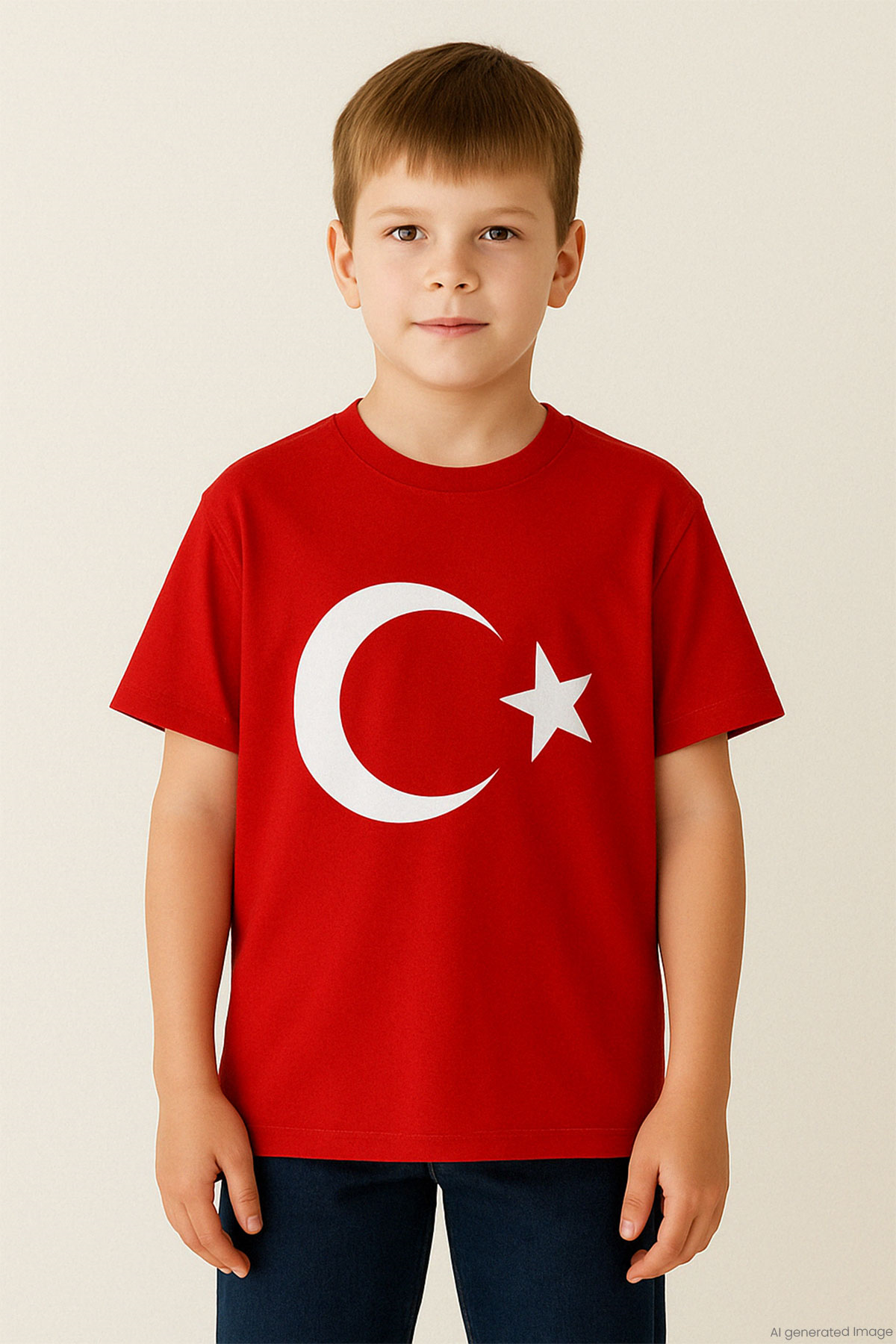 Breeze Erkek Çocuk Tişört Türk Bayraklı Kırmızı (4-14 Yaş)