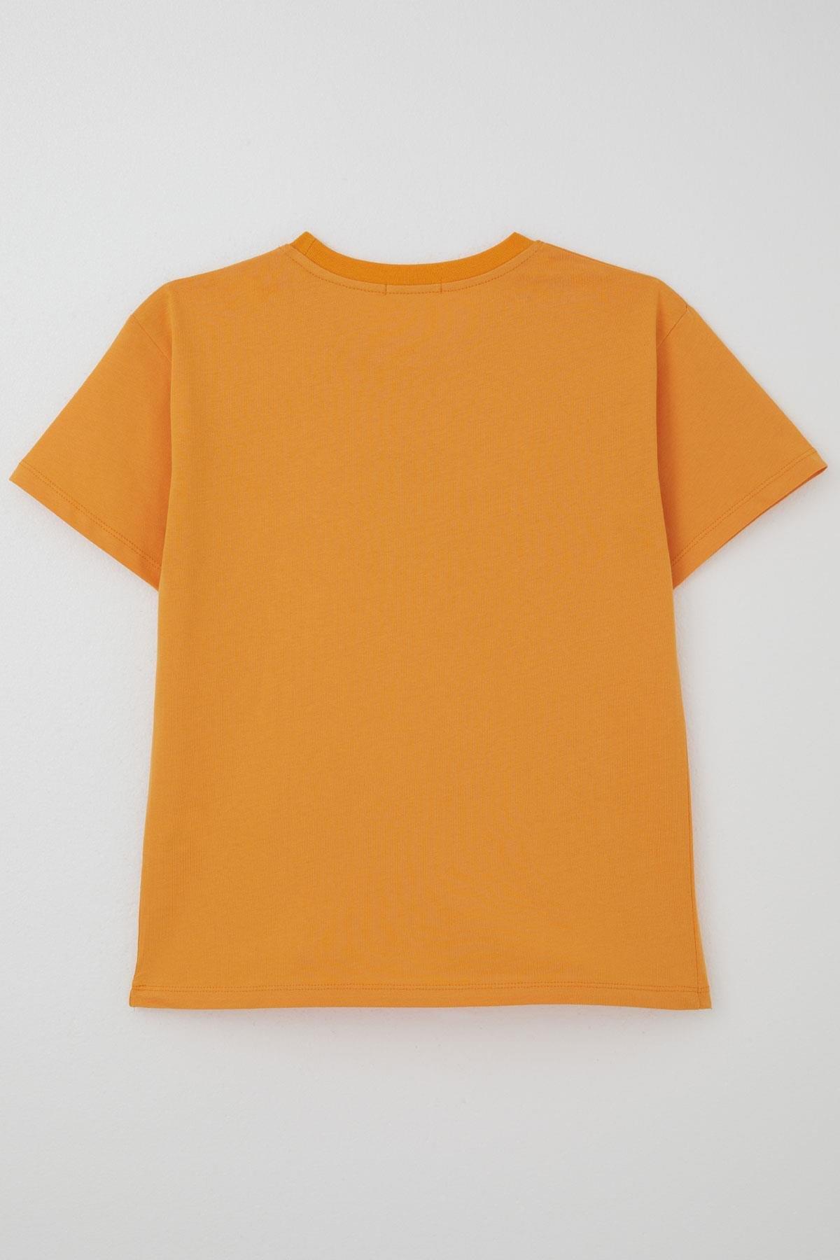 Breeze Erkek Çocuk Tişört Yazı Baskılı Hardal Sarı (5-10 Yaş)