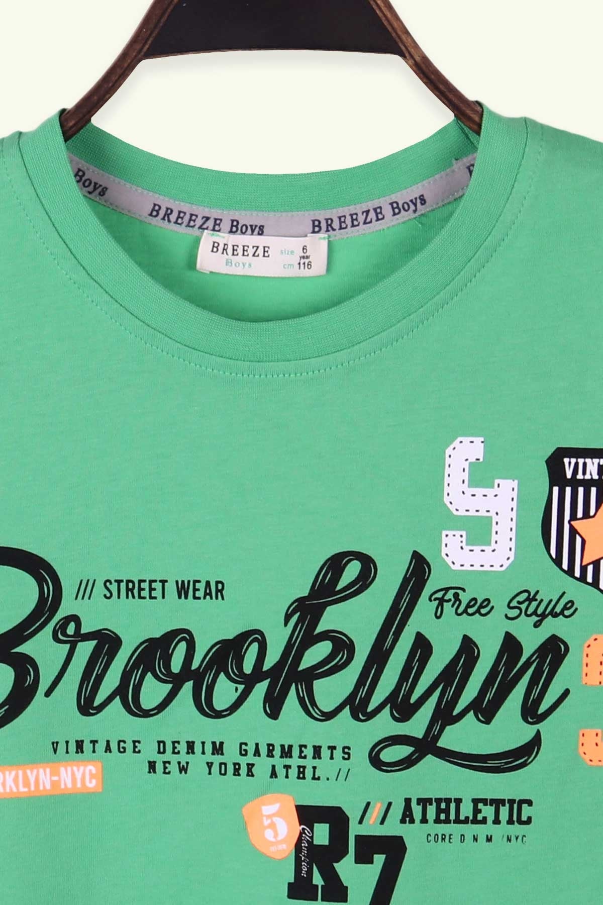 Breeze Erkek Çocuk Tişört Yazı Baskılı Yeşil (6 Yaş-12 Yaş)