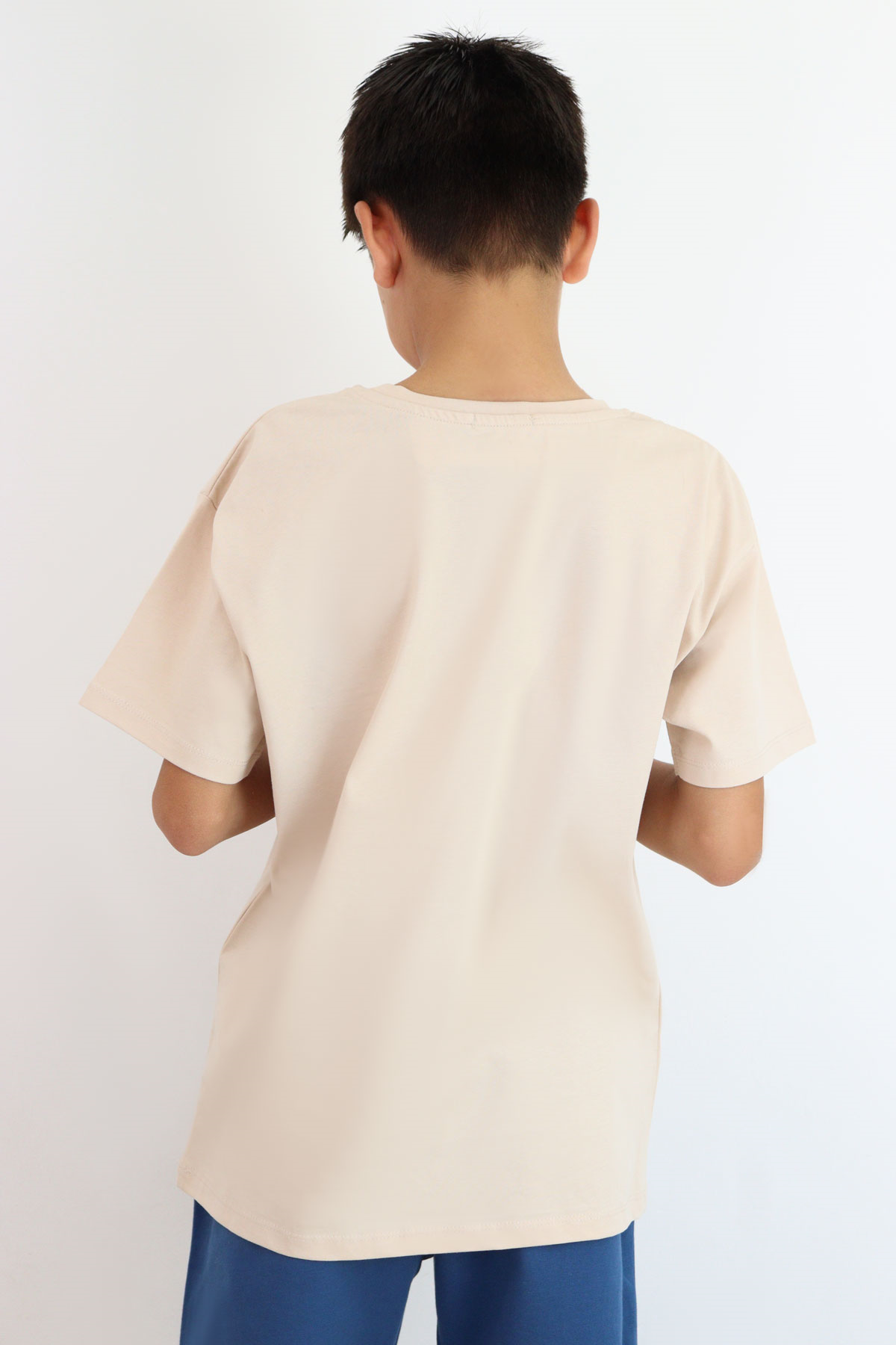 Breeze Erkek Çocuk Tişört Yazı Baskılı Bej (5-10 Yaş)