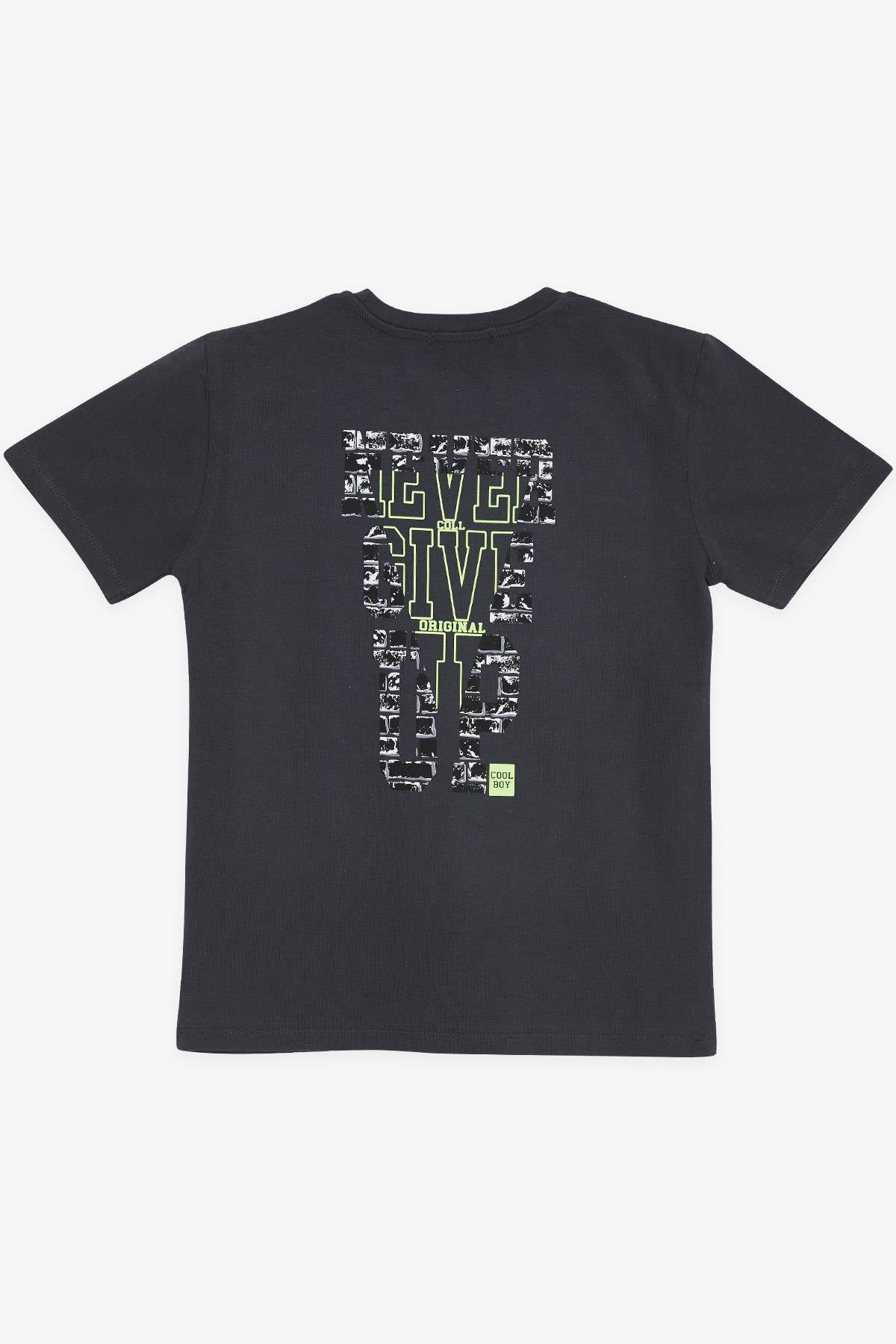 Breeze Erkek Çocuk Tişört Yazı Baskılı Antrasit (8-14 Yaş)