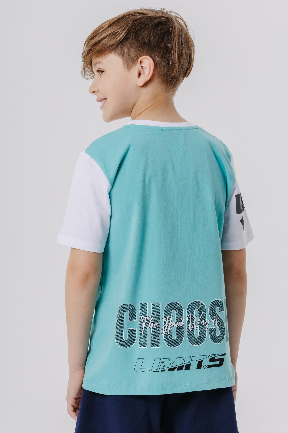 Breeze Erkek Çocuk Tişört Yazı Baskılı Armalı Beyaz (9-16 Yaş)