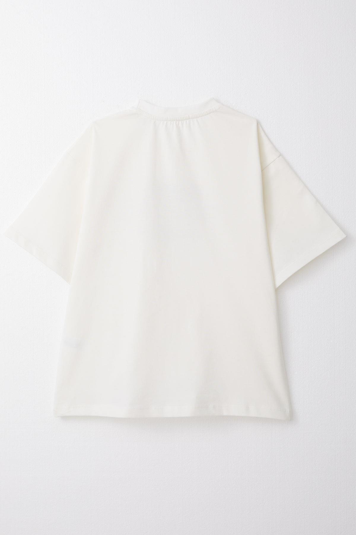 Breeze Erkek Çocuk Tişört Yazı Baskılı Ekru (8-14 Yaş)