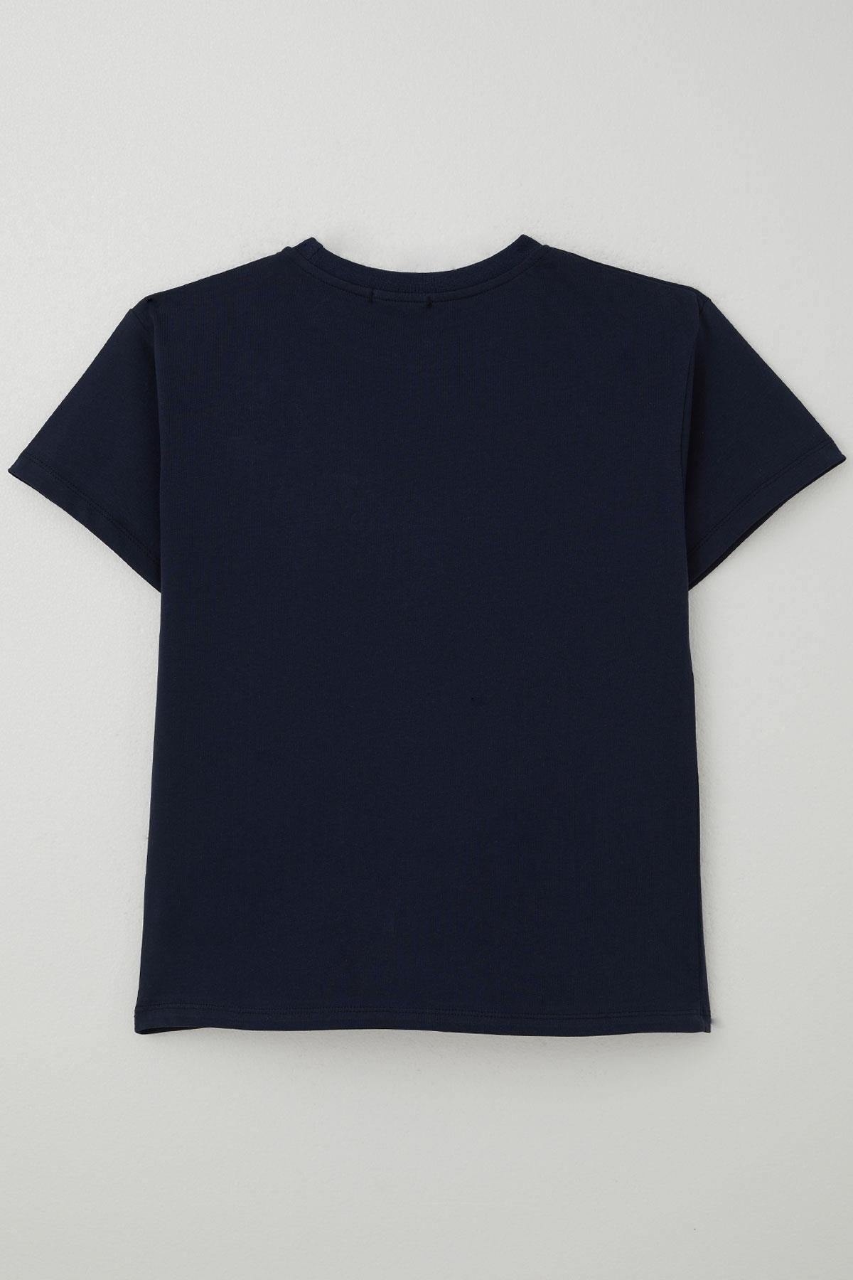 Breeze Erkek Çocuk Tişört Yazı Baskılı Lacivert (5-10 Yaş)