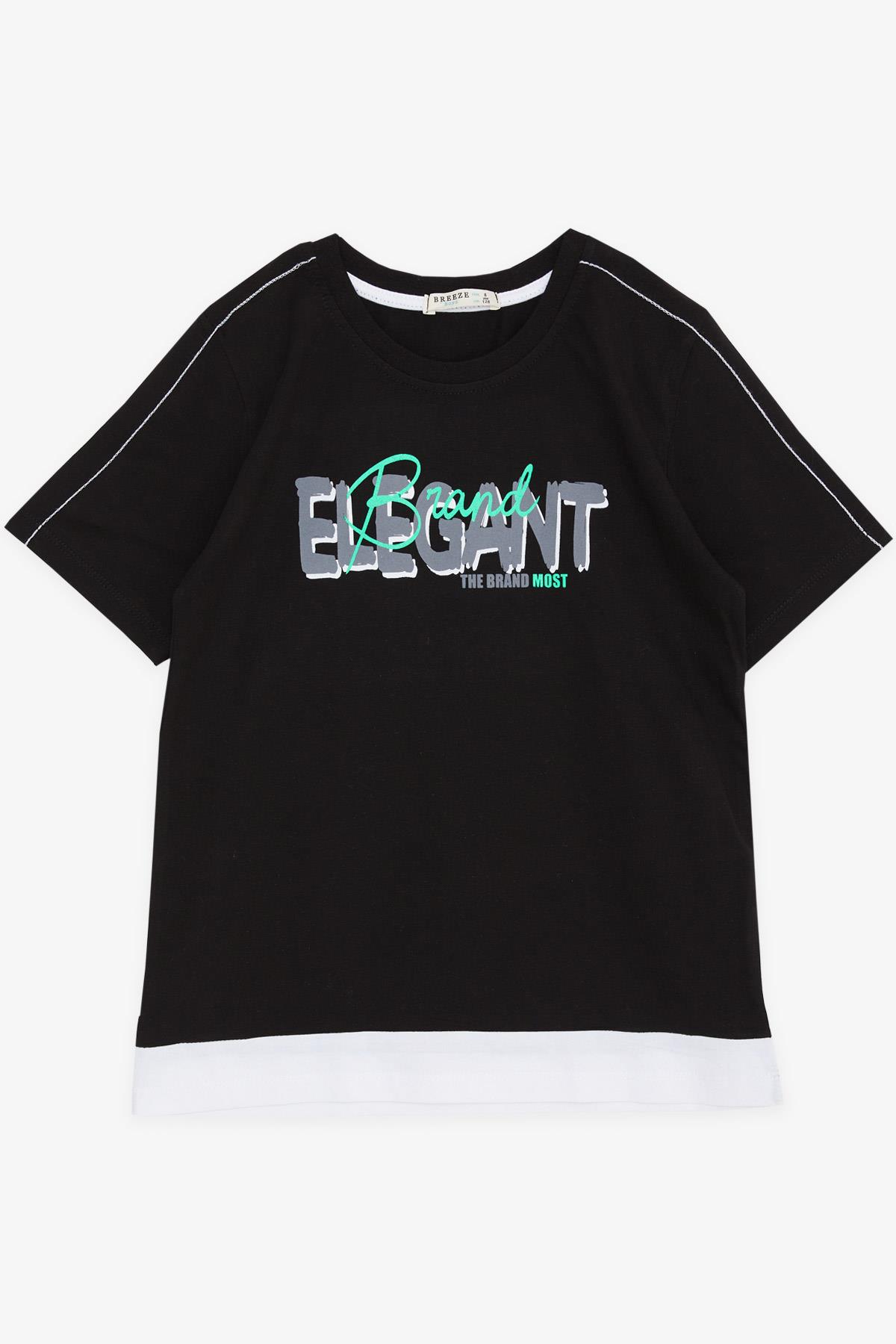 Breeze Erkek Çocuk Tişört Yazı Baskılı Siyah (8-14 Yaş)