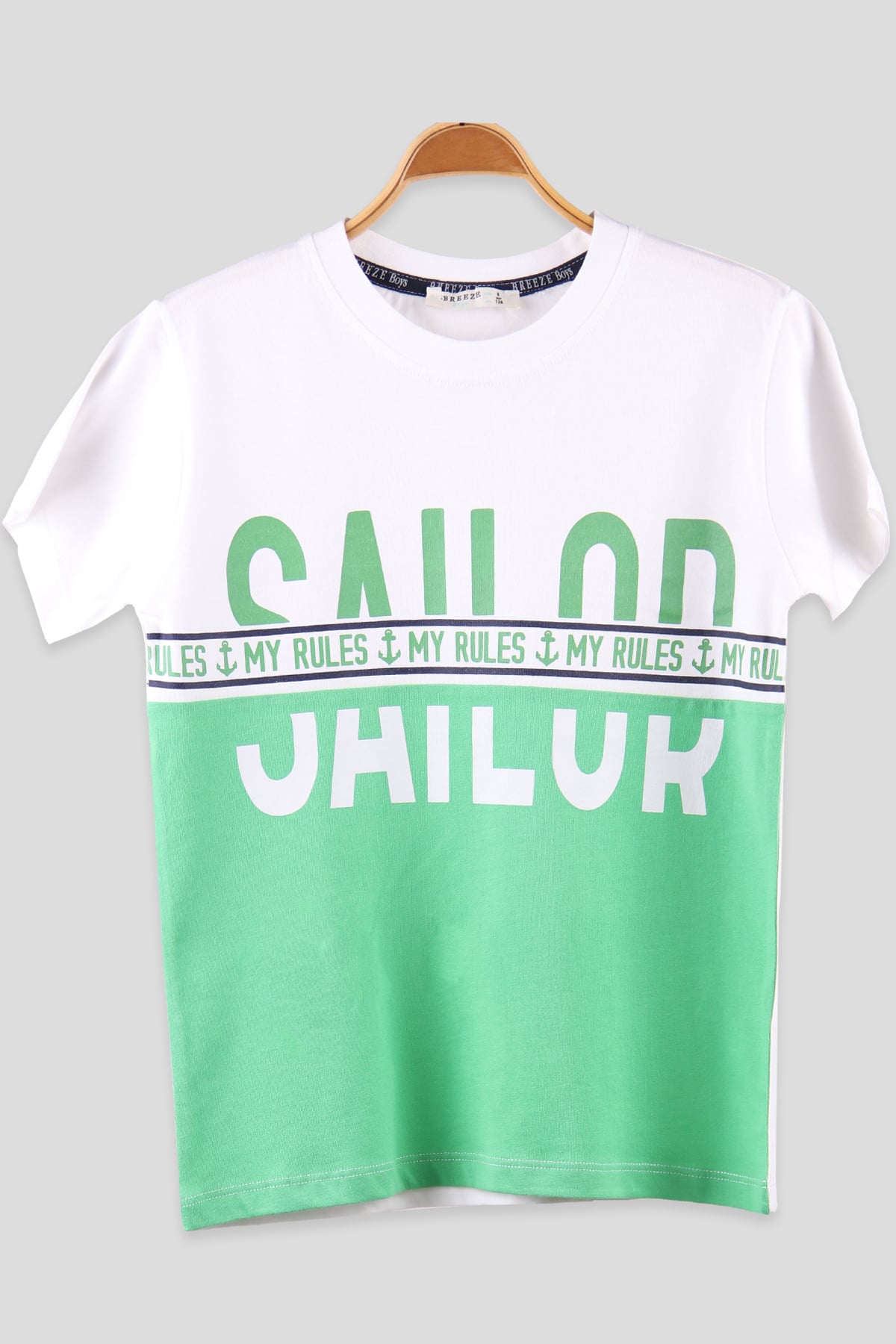Breeze Erkek Çocuk Tshirt Yazılı Yeşil (8-14 Yaş)
