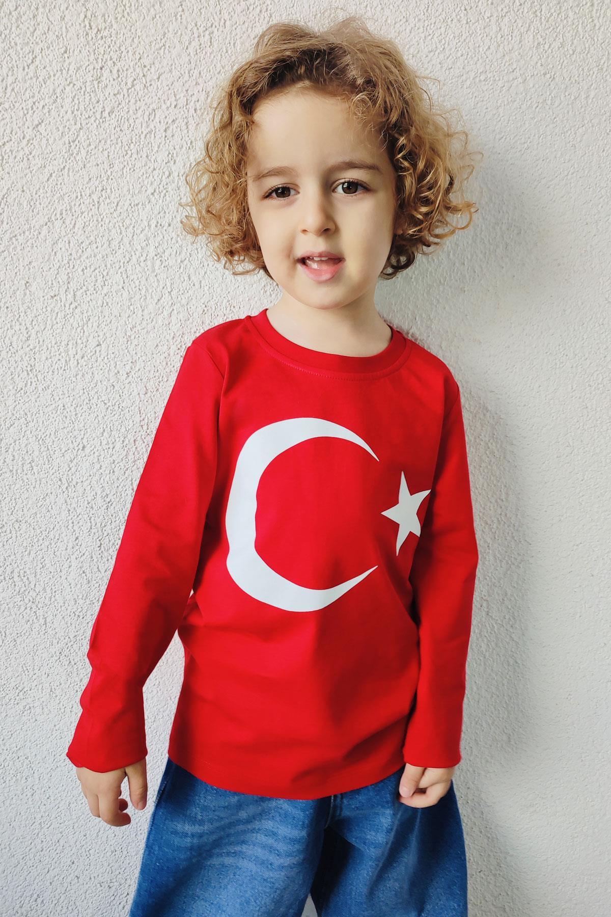 Breeze Erkek Çocuk Türk Bayraklı Body Kırmızı (5-14 Yaş)