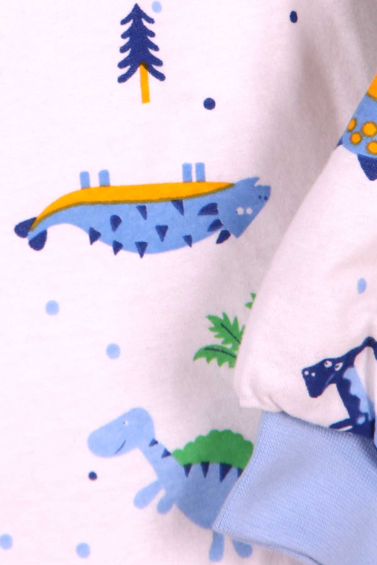 Breeze Erkek Çocuk Uyku Tulumu Dinozor Desenli Ekru (1-5 Yaş)