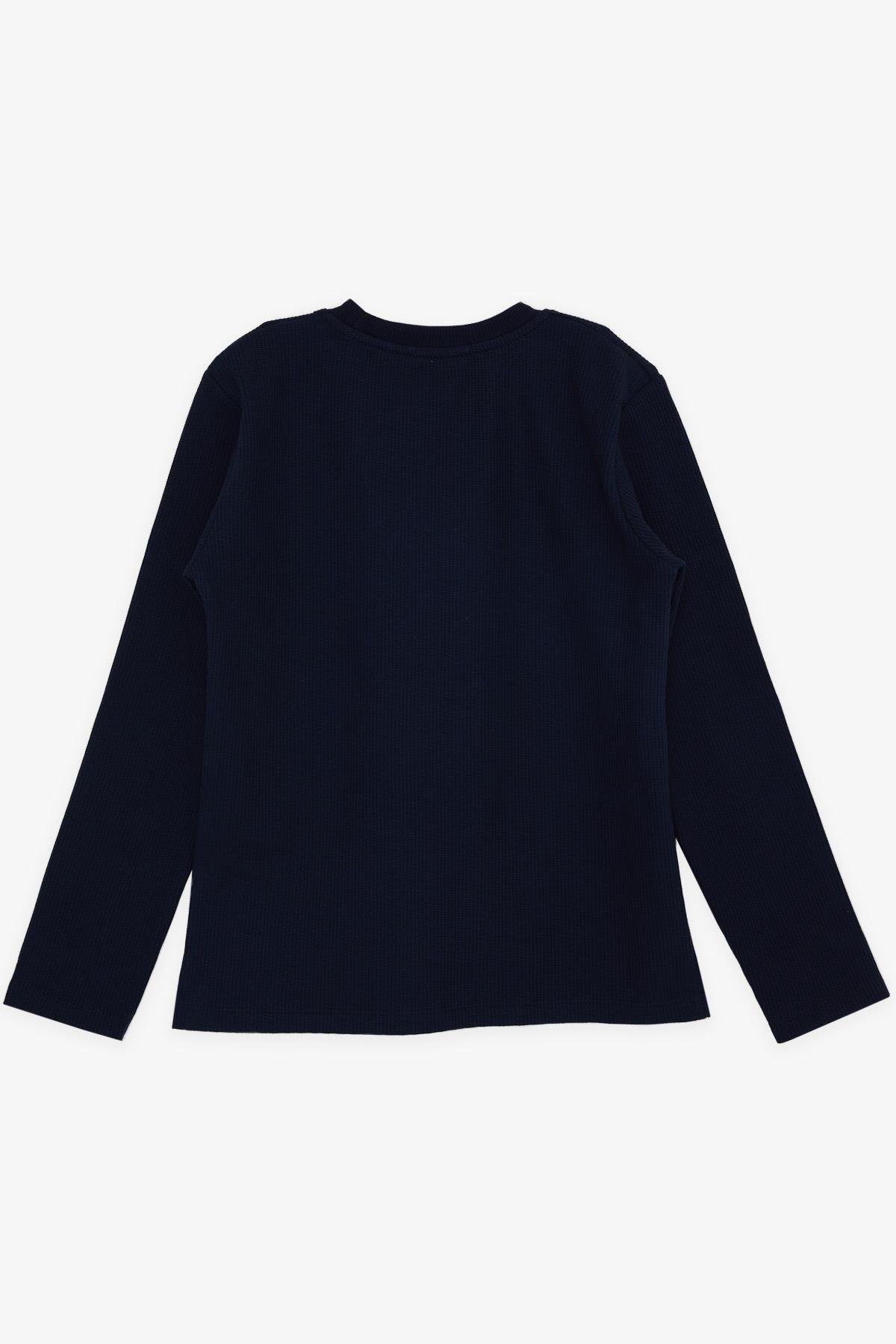 Breeze Erkek Çocuk Uzun Kollu Tişört Armalı Lacivert (8-14 Yaş)
