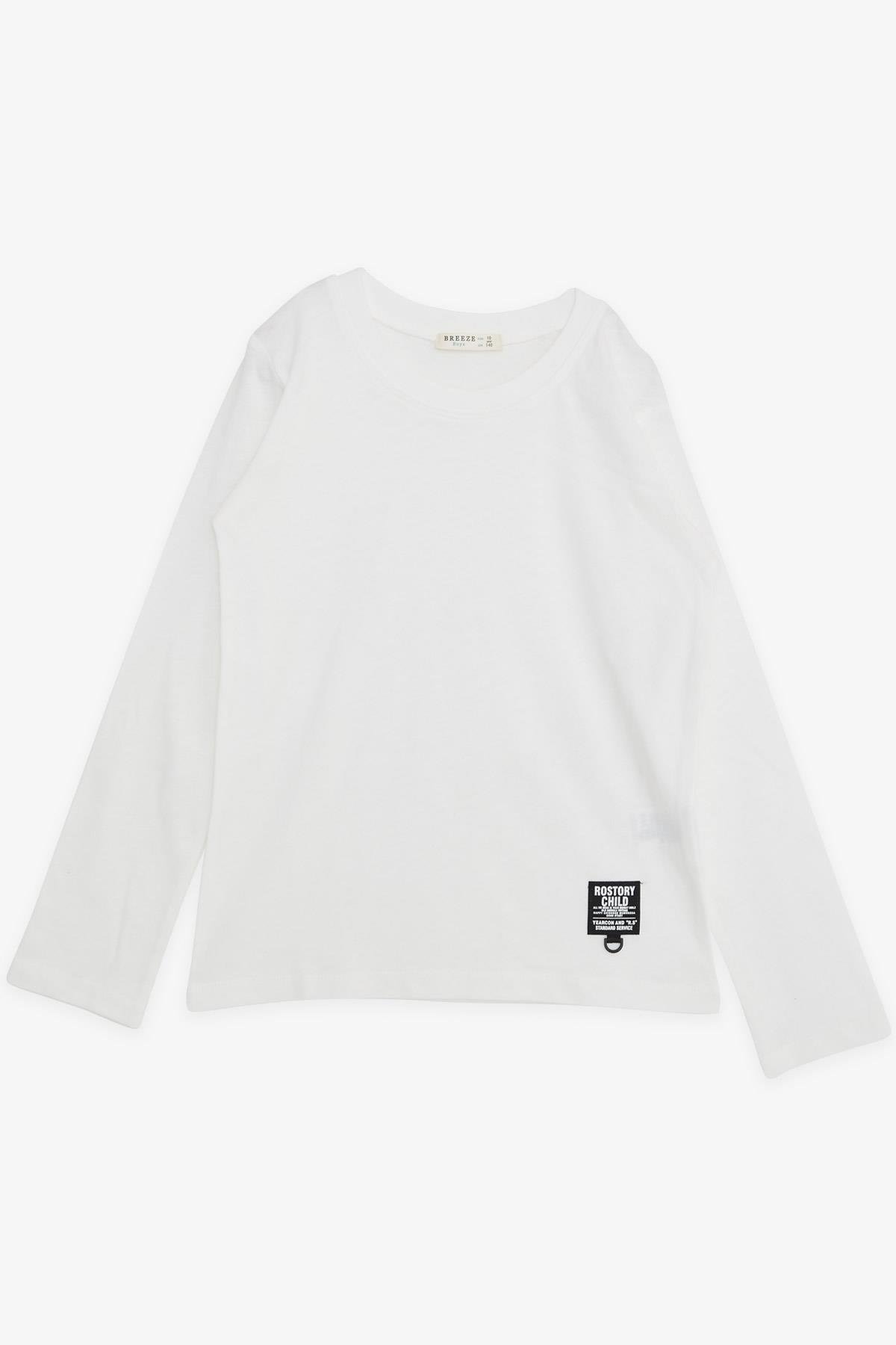 Breeze Erkek Çocuk Uzun Kollu Tişört Armalı Ekru (9-13 Yaş)