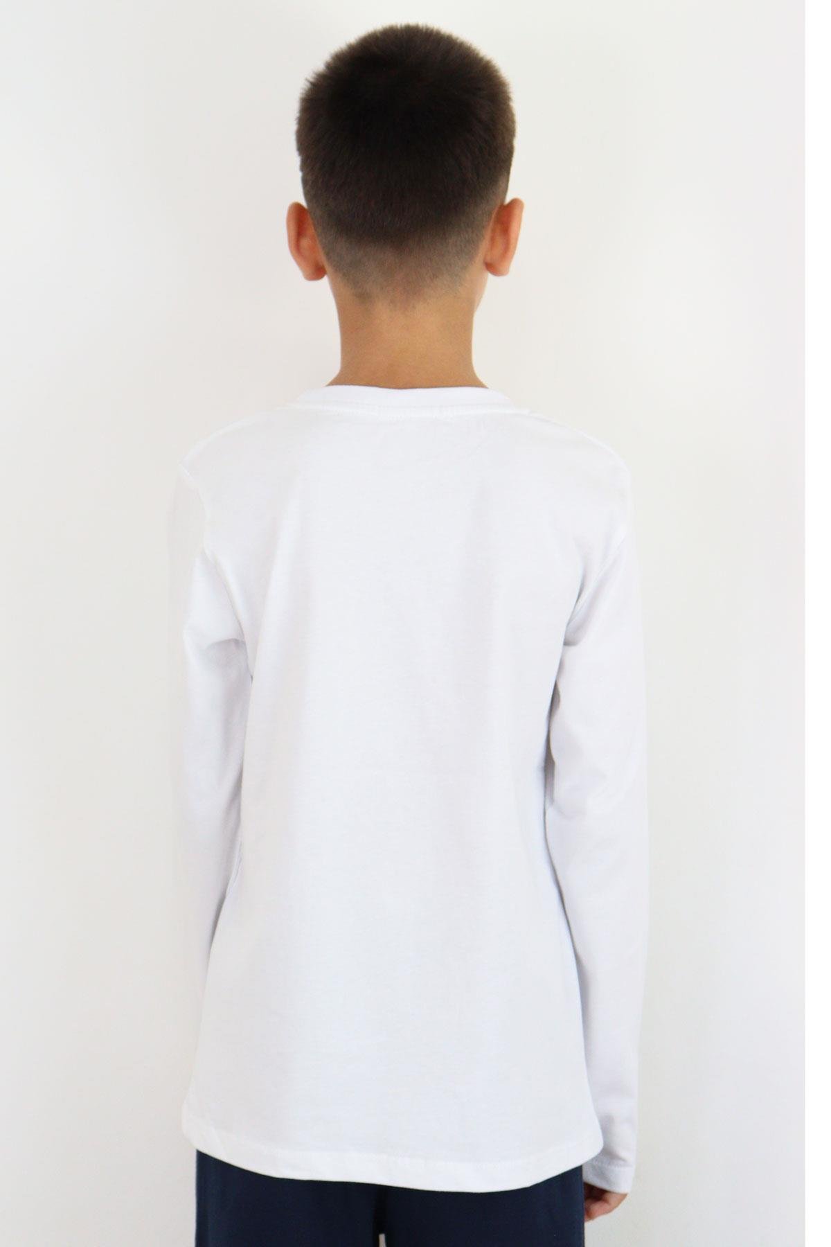 Breeze Erkek Çocuk Uzun Kollu Tişört Atatürk Baskılı Beyaz (5-14 Yaş)