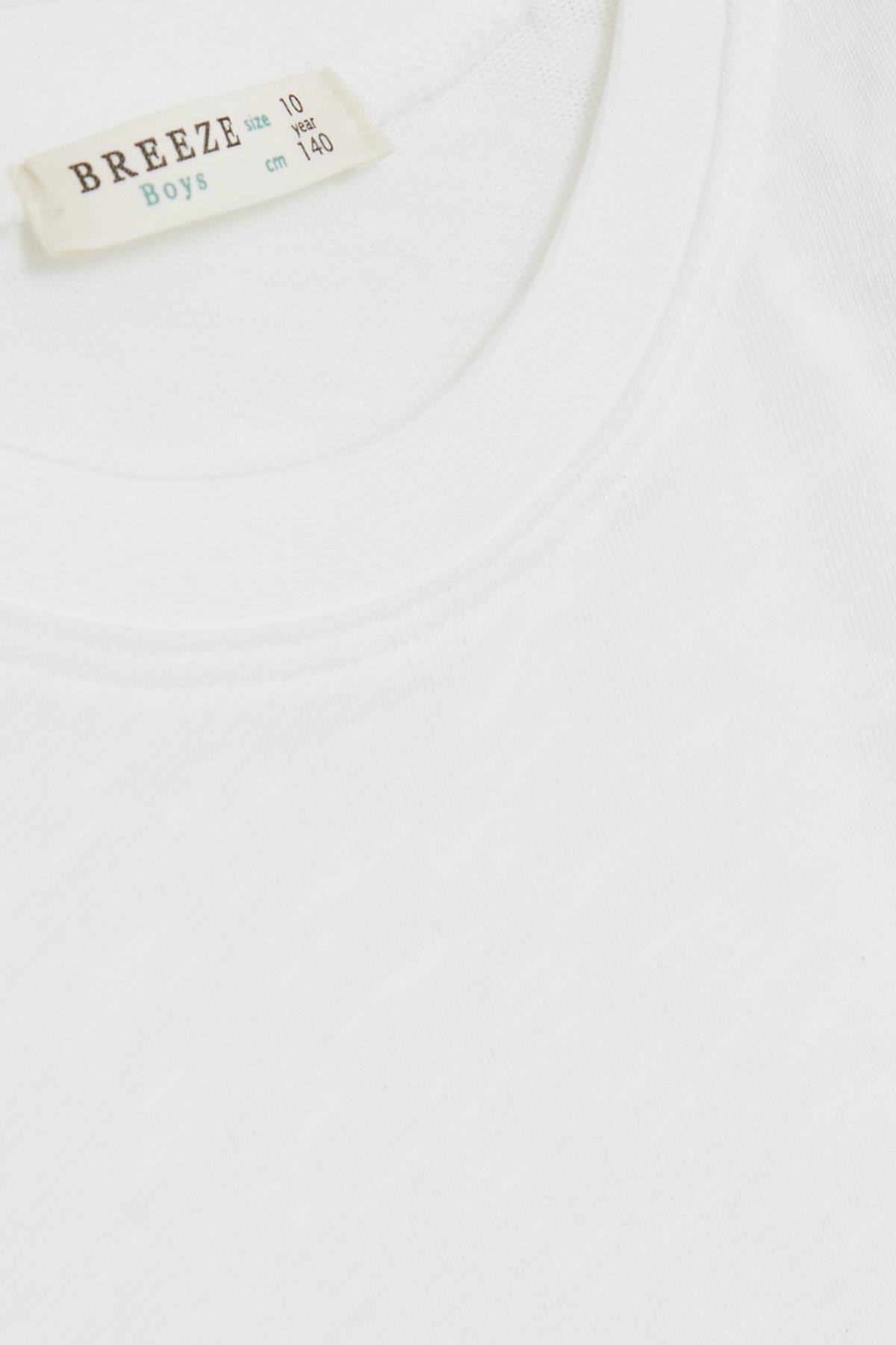 Breeze Erkek Çocuk Uzun Kollu Tişört Armalı Ekru (9-13 Yaş)
