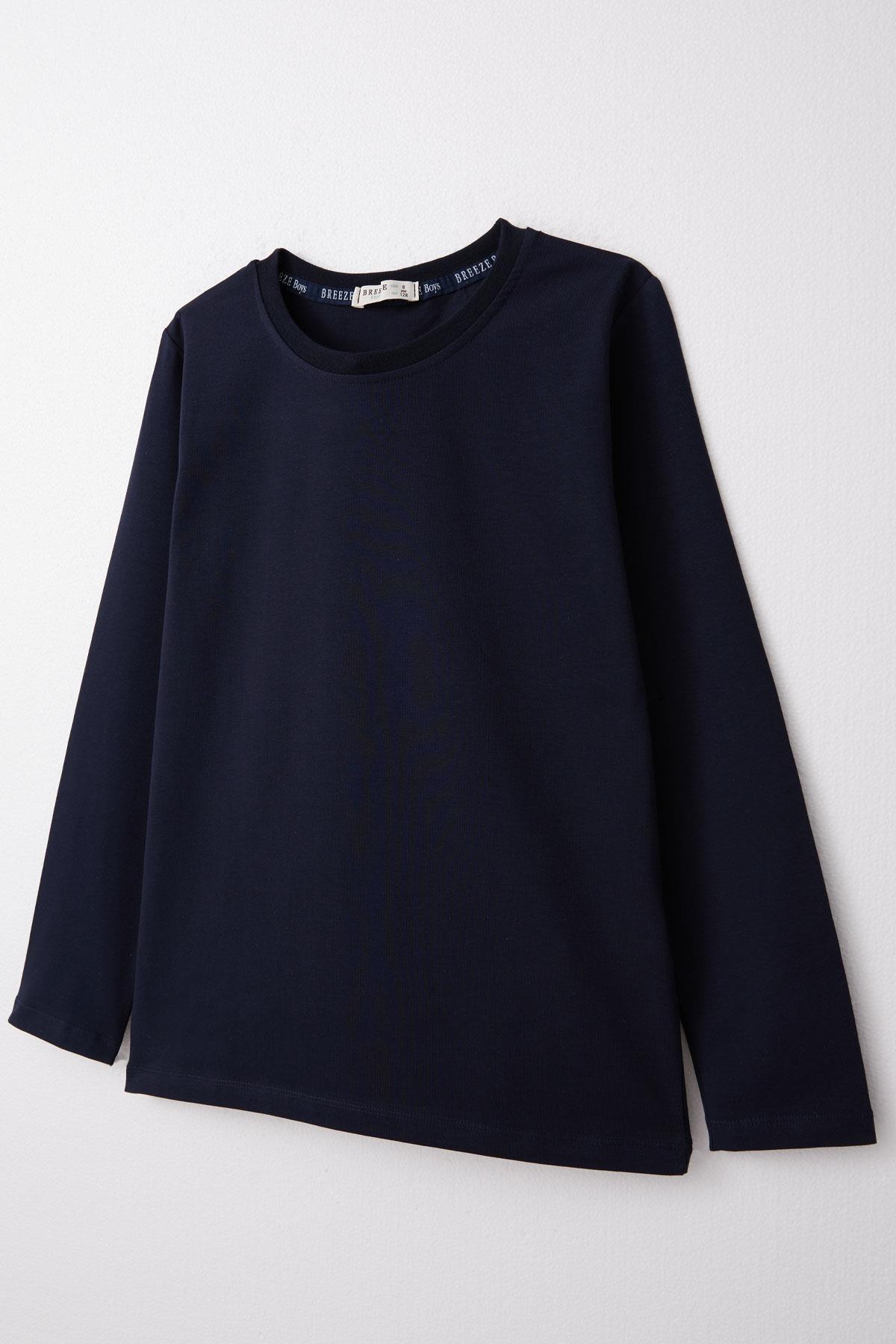 Breeze Erkek Çocuk Uzun Kollu Tişört Basic Lacivert (5-14 Yaş)