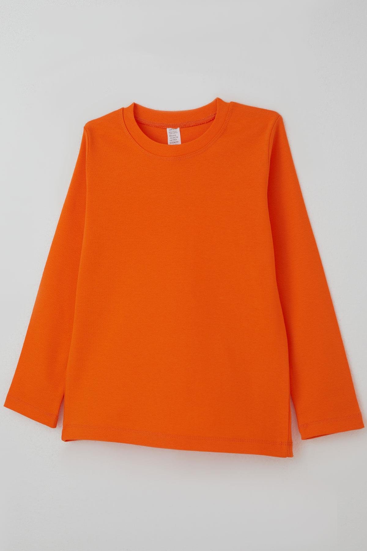 Breeze Erkek Çocuk Uzun Kollu Tişört Basic Turuncu (4-8 Yaş)