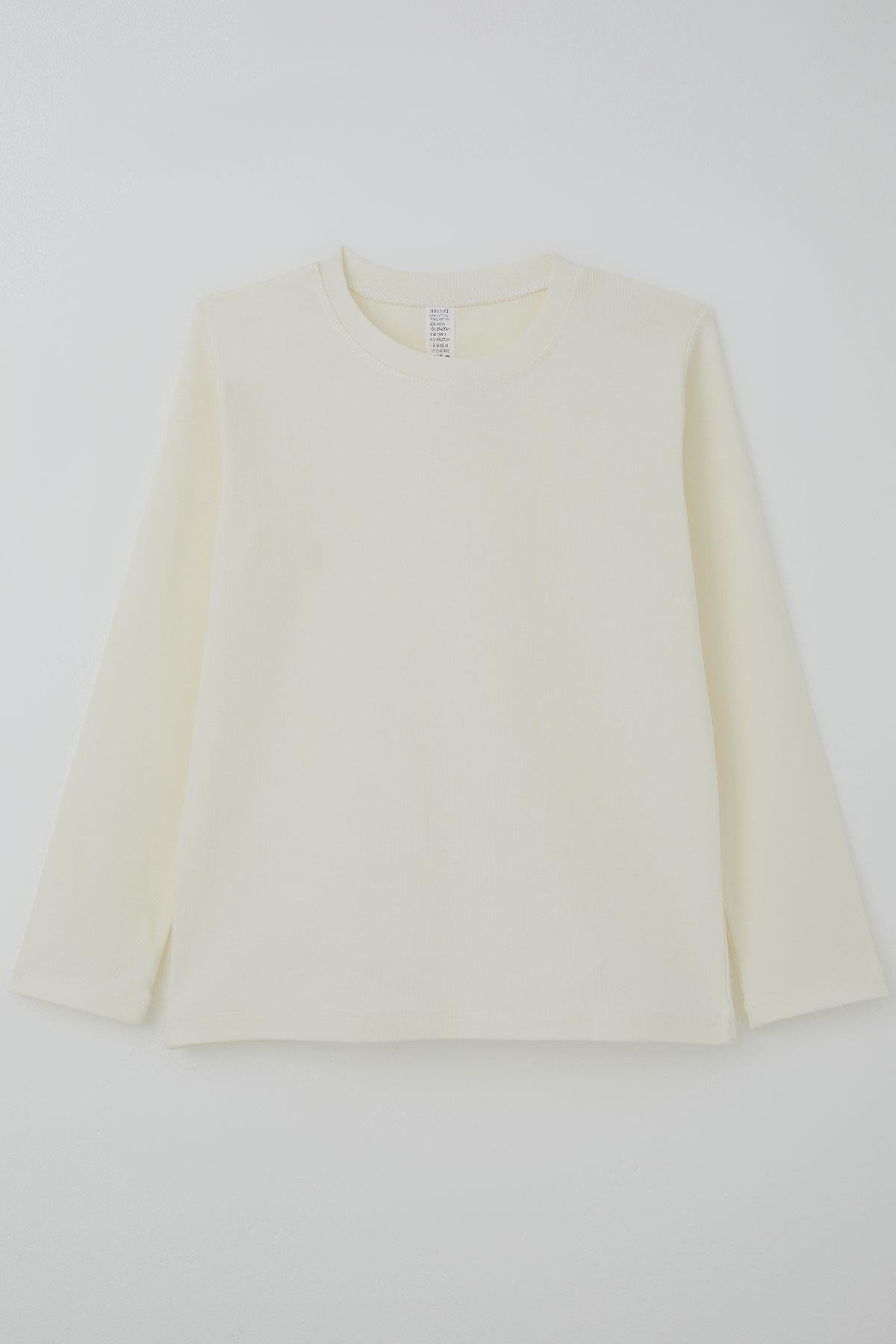 Breeze Erkek Çocuk Uzun Kollu Tişört Basic Krem (9-14 Yaş)