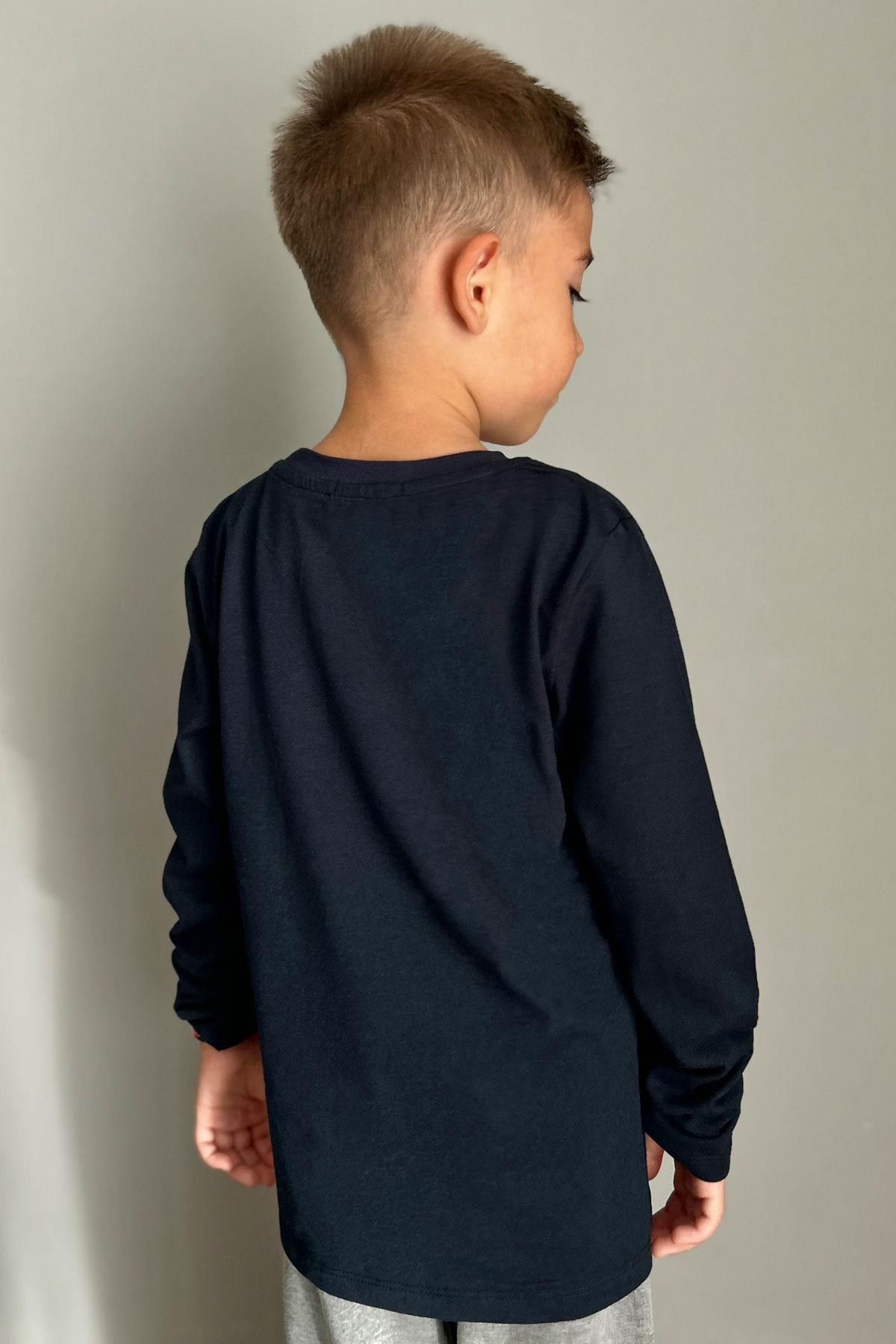 Breeze Erkek Çocuk Uzun Kollu Tişört Basic Lacivert (5-7 Yaş)