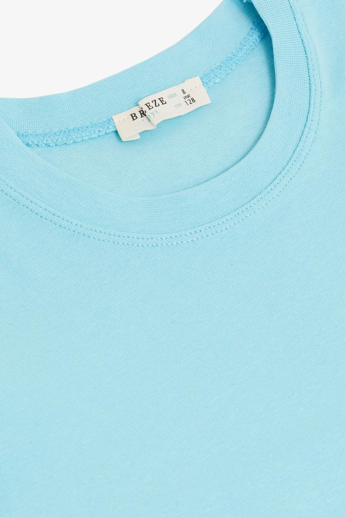 Breeze Erkek Çocuk Uzun Kollu Tişört Basic Turkuaz (4-8 Yaş)
