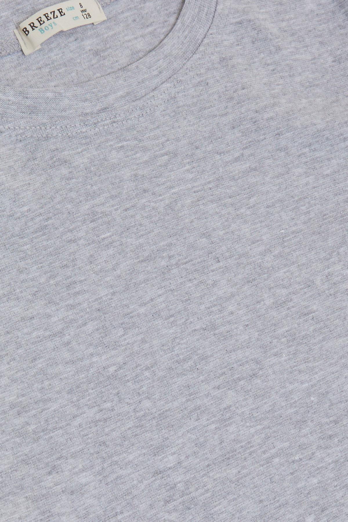 Breeze Erkek Çocuk Uzun Kollu Tişört Basic Gri Melanj (4-7 Yaş)