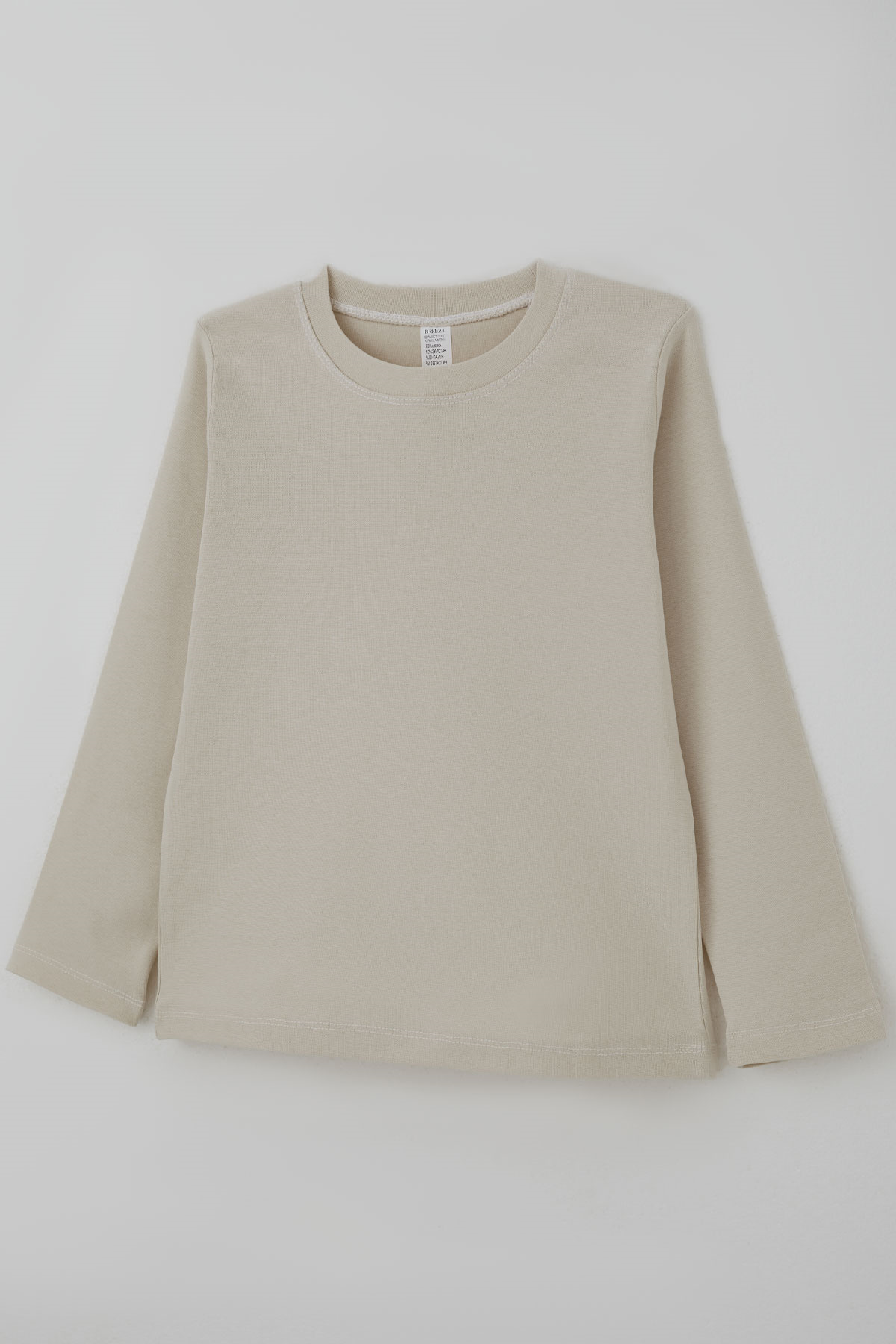 Breeze Erkek Çocuk Uzun Kollu Tişört Basic Bej (4-8 Yaş)