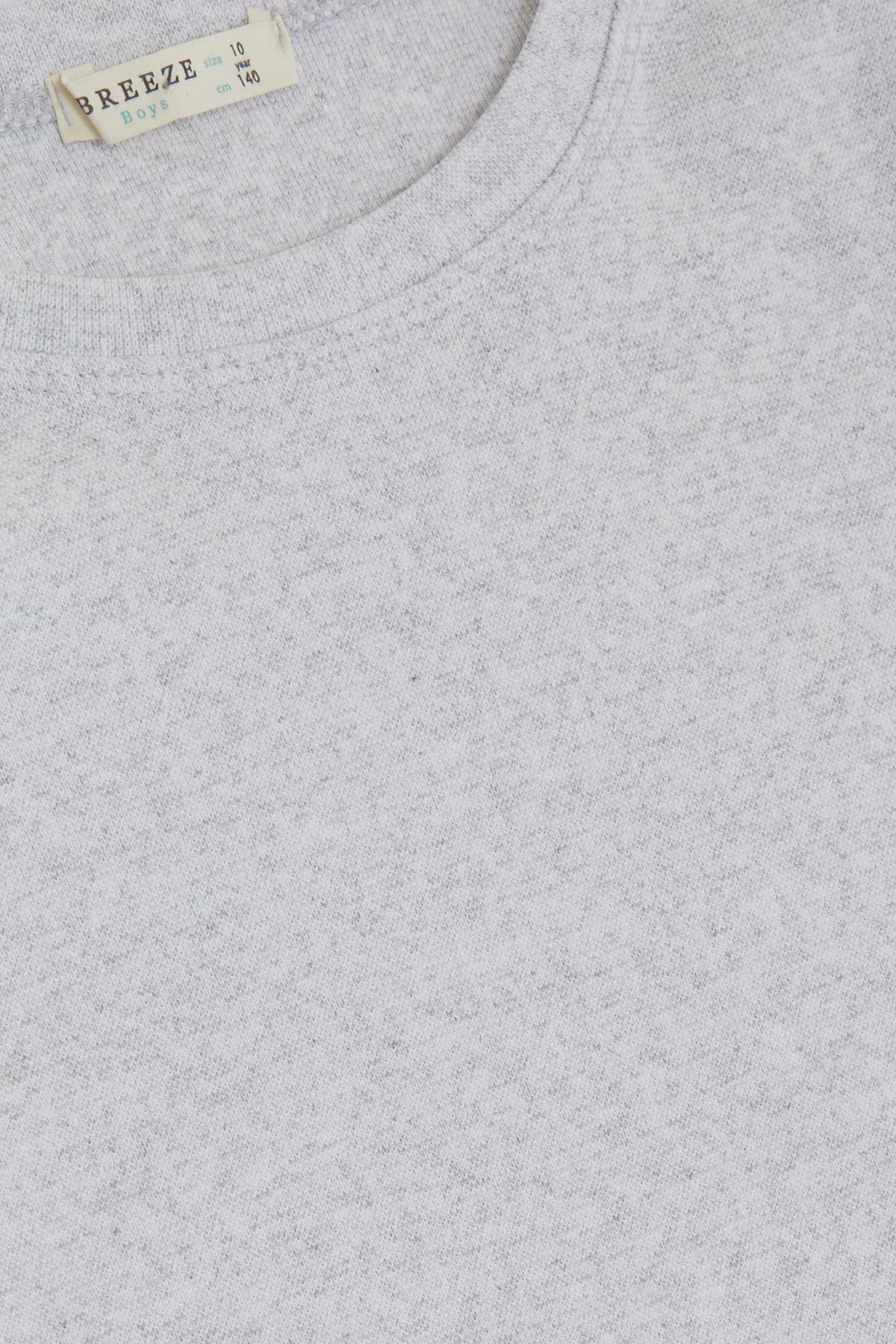 Breeze Erkek Çocuk Uzun Kollu Tişört Basic Açık Gri Melanj (10-12 Yaş)