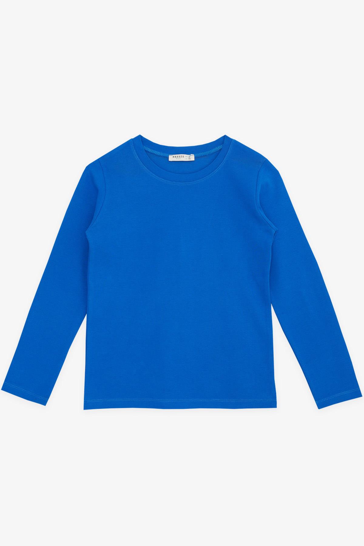 Breeze Erkek Çocuk Uzun Kollu Tişört Basic Saks Mavisi (5-9 Yaş)