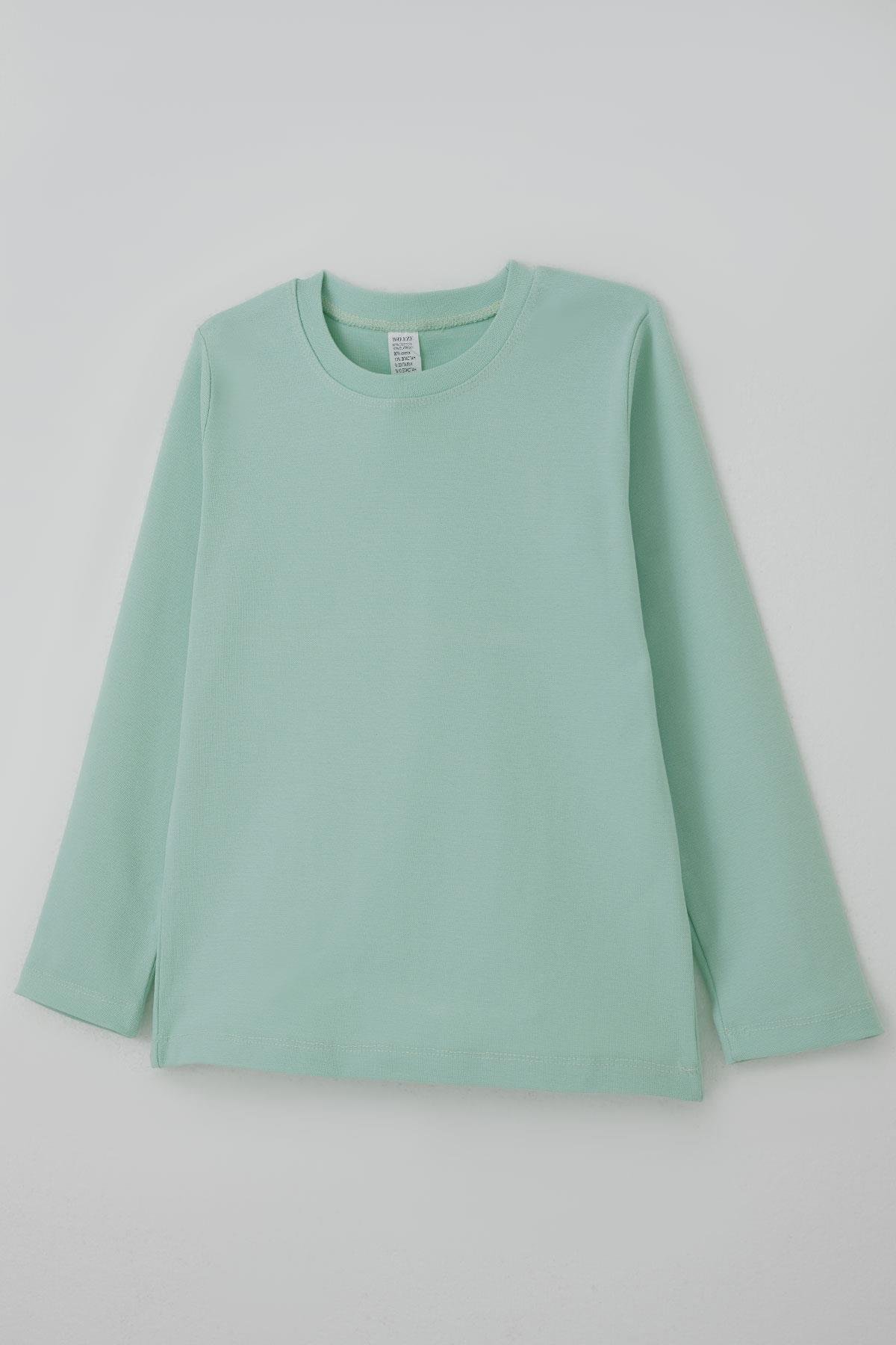 Breeze Erkek Çocuk Uzun Kollu Tişört Basic Su Yeşili (4-8 Yaş)