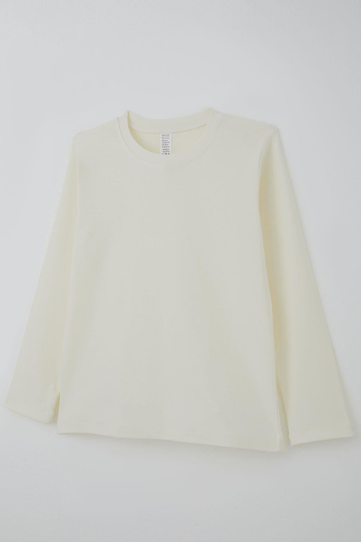 Breeze Erkek Çocuk Uzun Kollu Tişört Basic Krem (9-14 Yaş)
