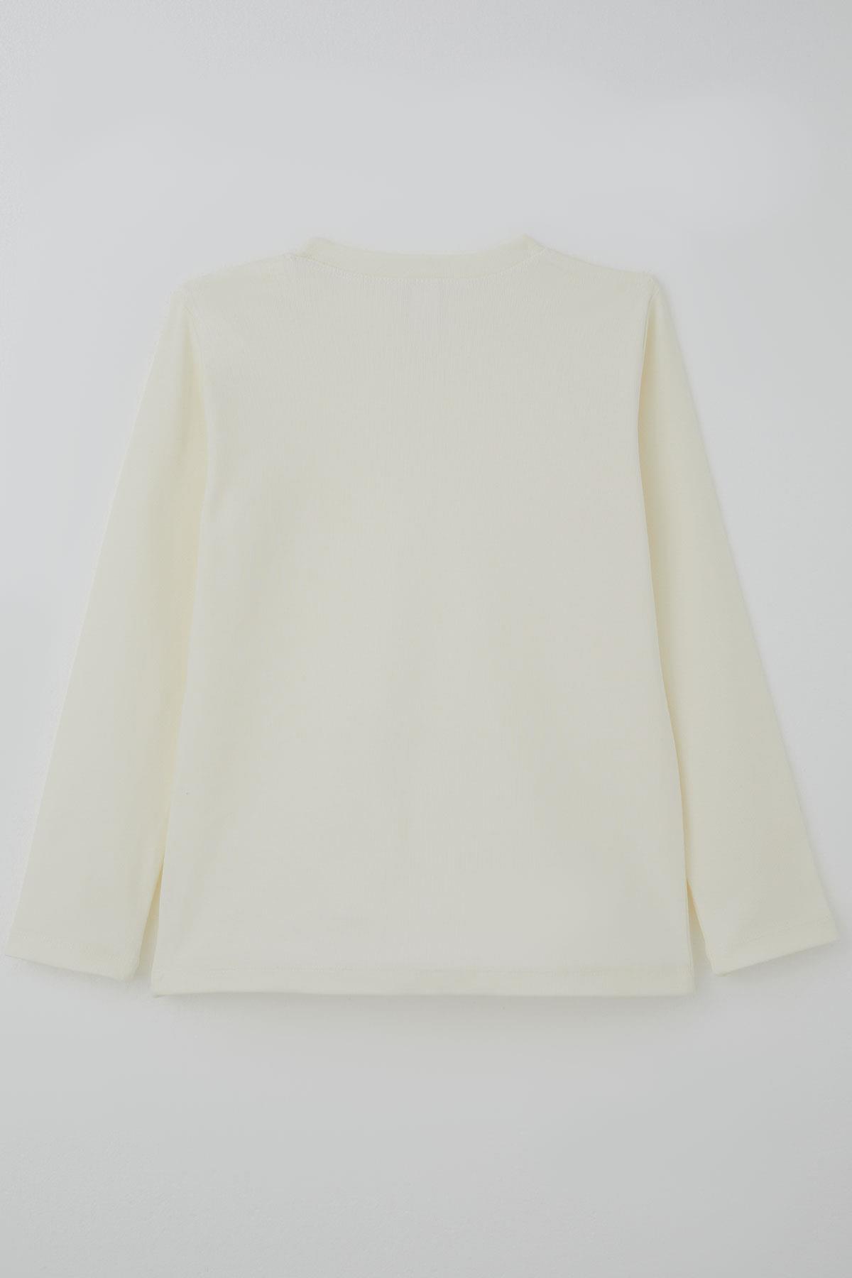 Breeze Erkek Çocuk Uzun Kollu Tişört Basic Krem (9-14 Yaş)