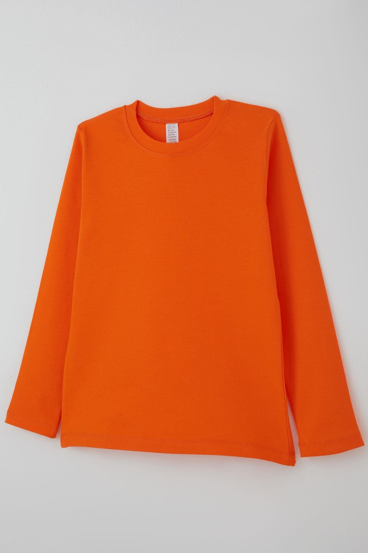 Breeze Erkek Çocuk Uzun Kollu Tişört Basic Turuncu (9-14 Yaş)