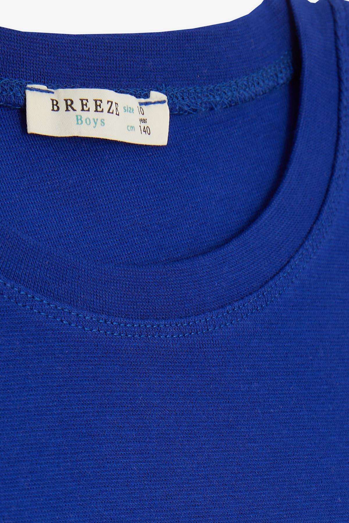 Breeze Erkek Çocuk Uzun Kollu Tişört Basic Koyu Mavi (5-9 Yaş)