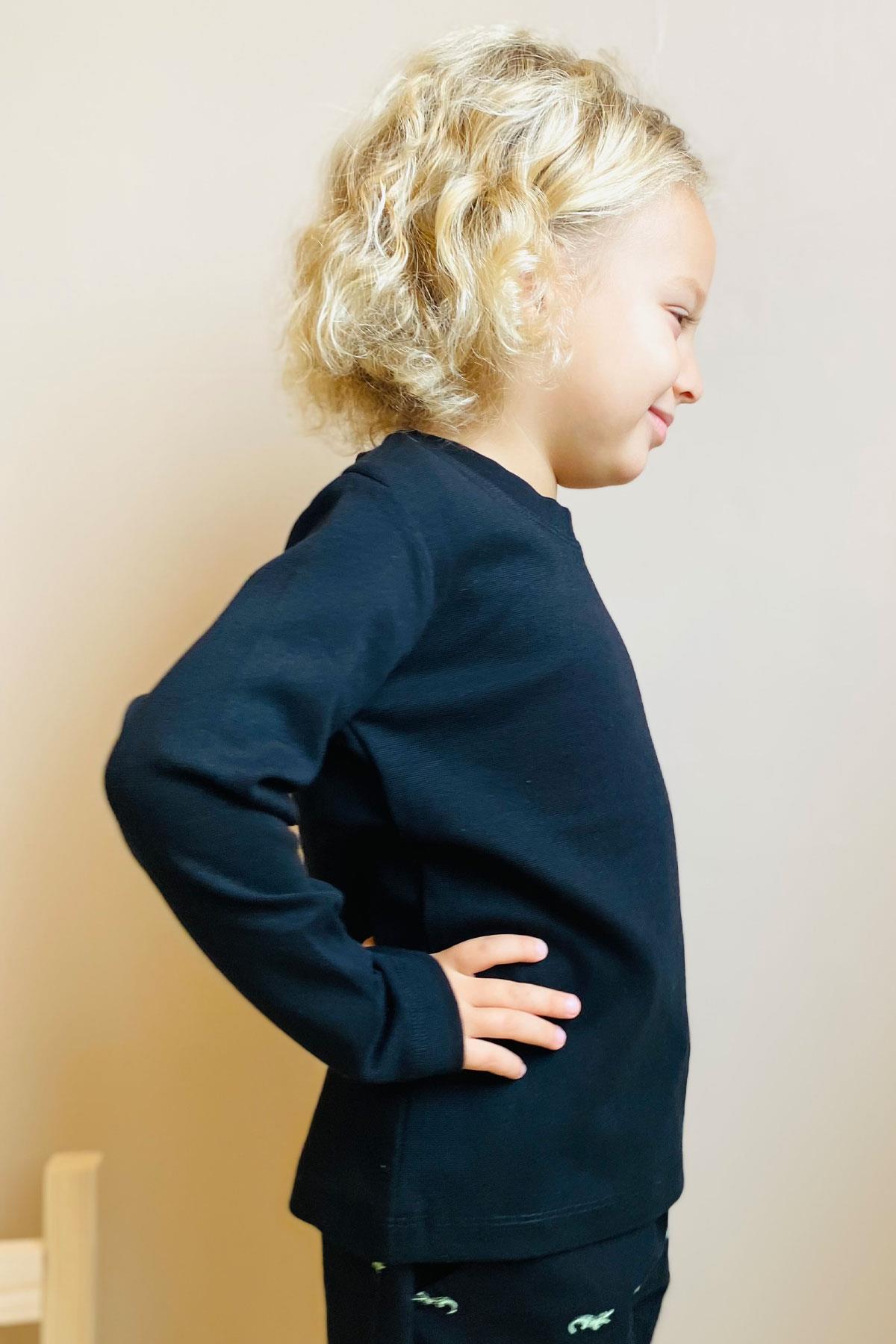 Breeze Erkek Çocuk Uzun Kollu Tişört Basic Siyah (4-8 Yaş)