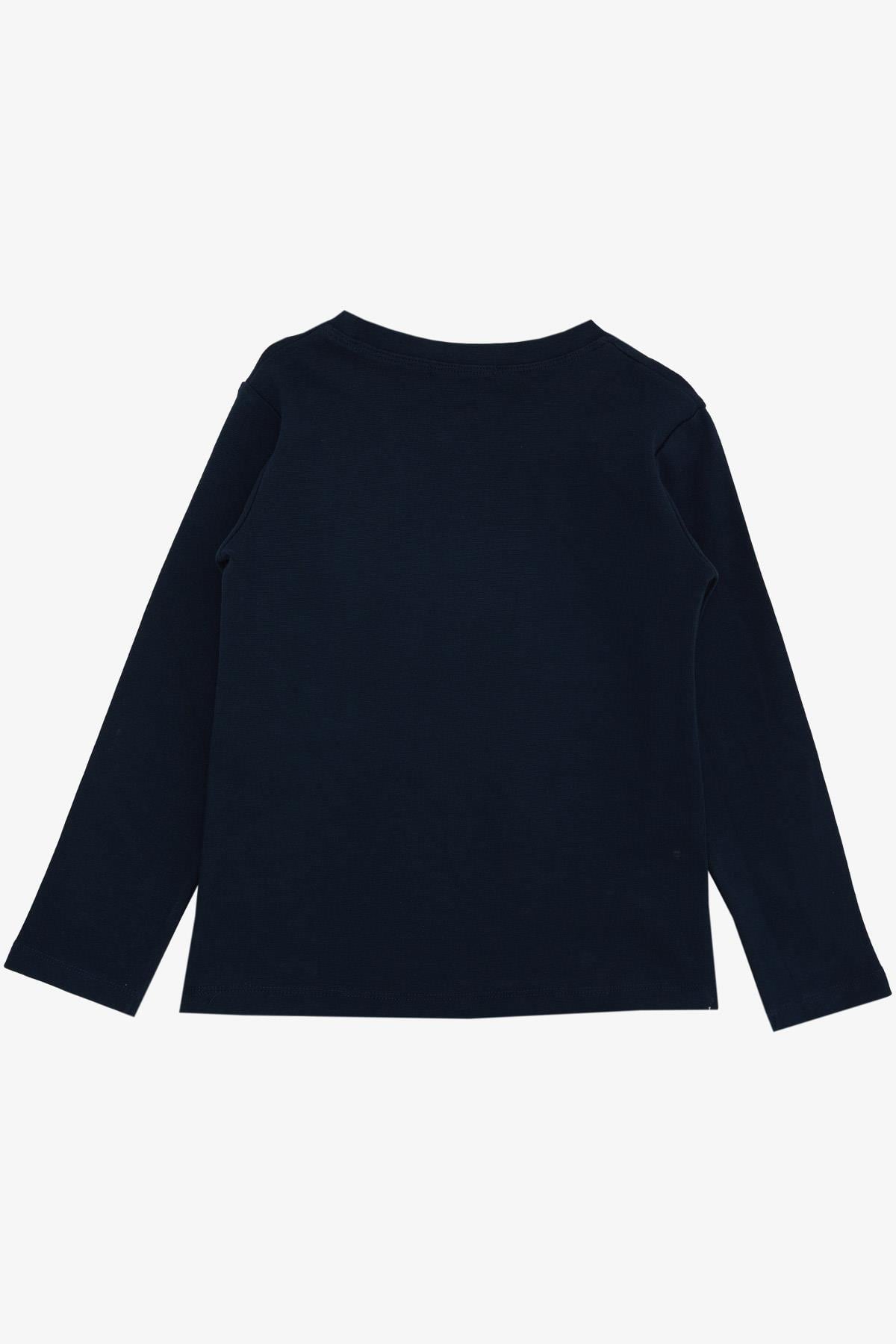 Breeze Erkek Çocuk Uzun Kollu Tişört Basic Lacivert (4-8 Yaş)