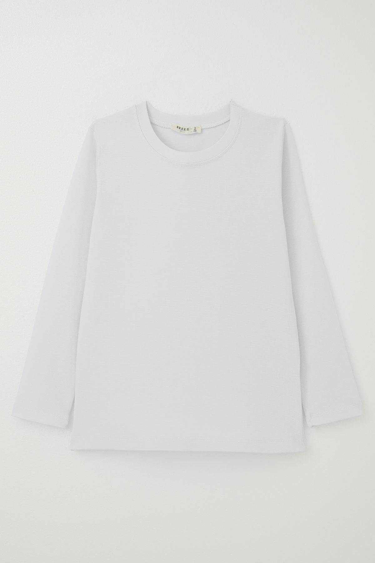 Breeze Erkek Çocuk Uzun Kollu Tişört Basic Beyaz (10-14 Yaş)