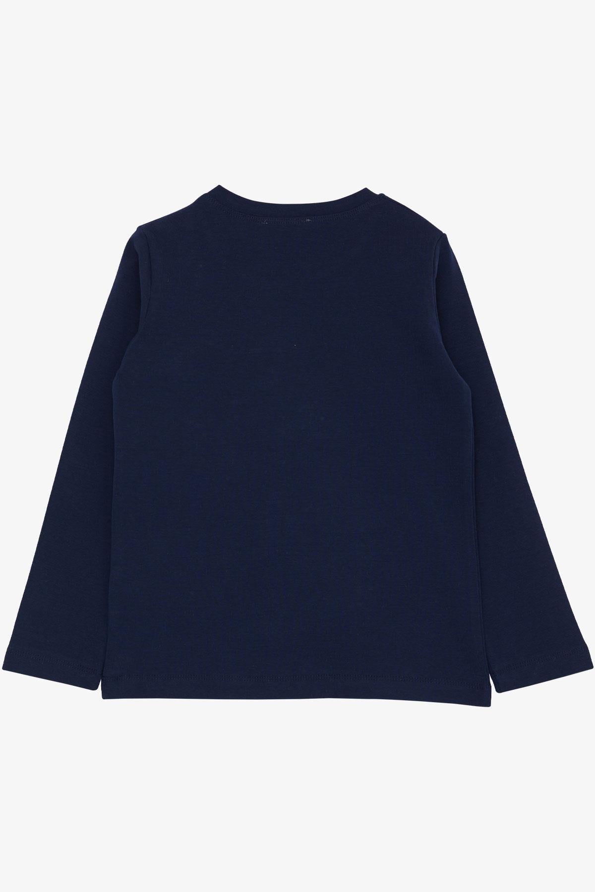 Breeze Erkek Çocuk Uzun Kollu Tişört Basic Koyu Mavi (4-8 Yaş)