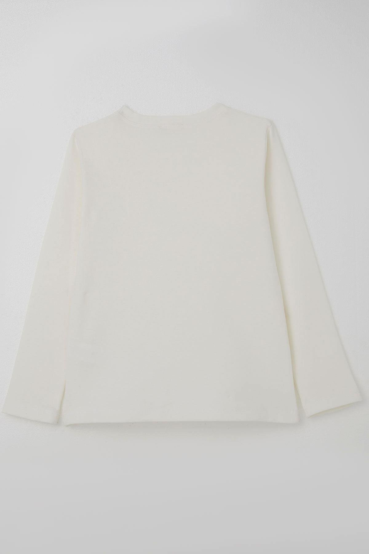 Breeze Erkek Çocuk Uzun Kollu Tişört Basic Ekru (9-14 Yaş)