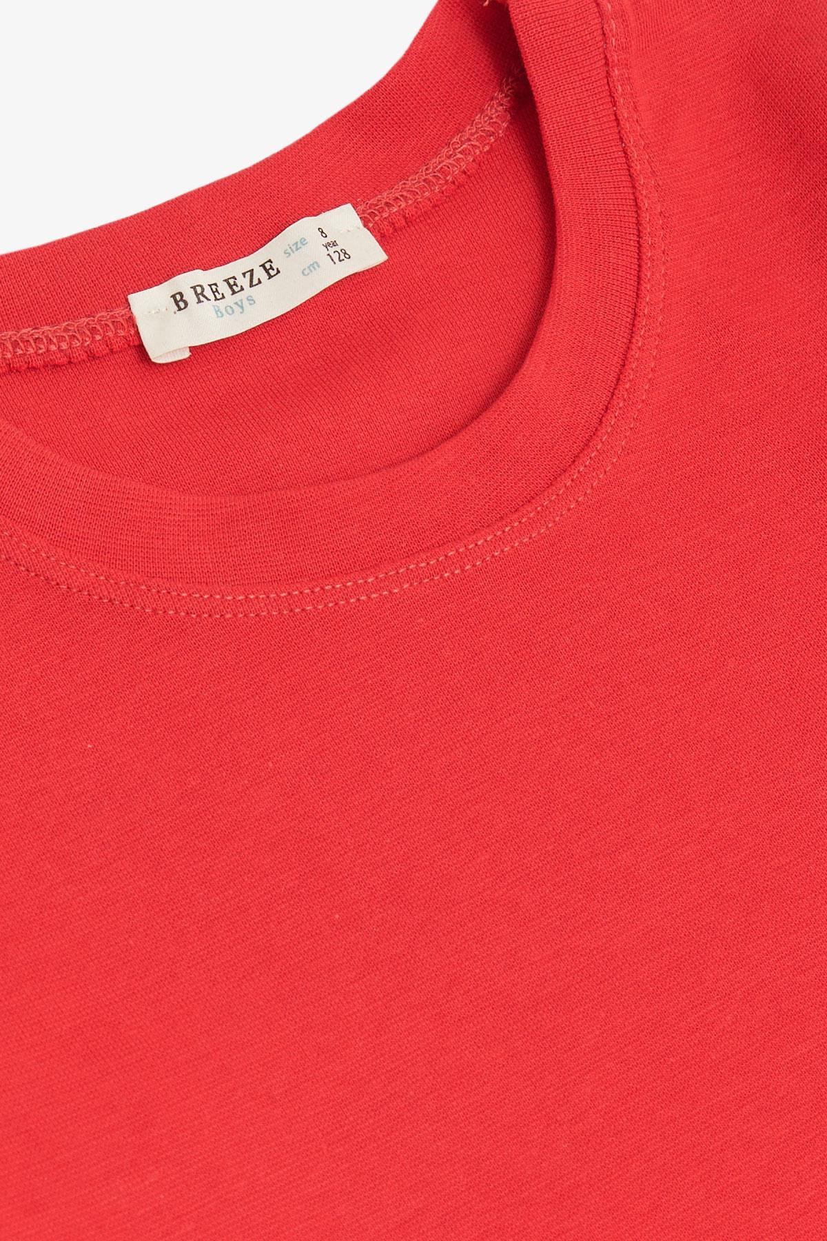 Breeze Erkek Çocuk Uzun Kollu Tişört Basic Mercan (4-8 Yaş)