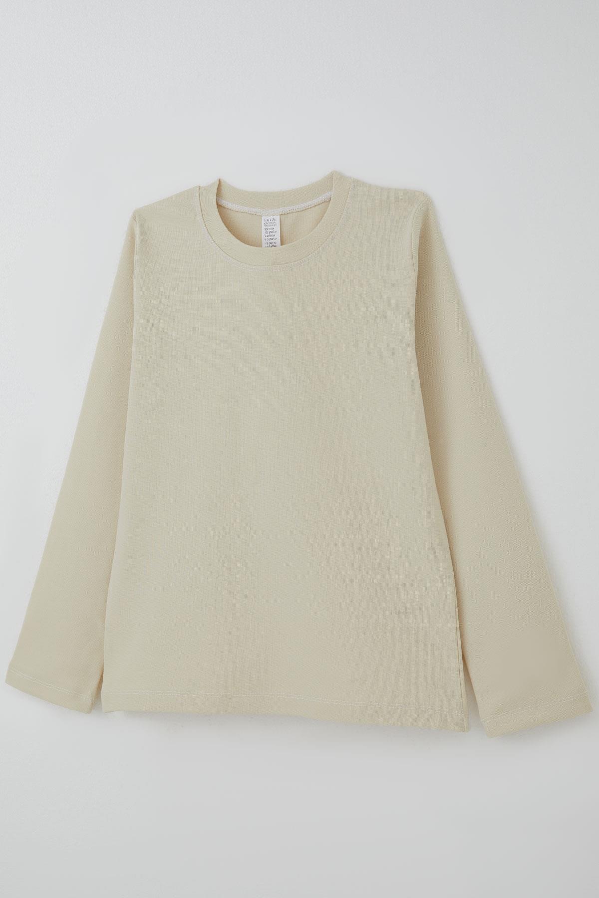 Breeze Erkek Çocuk Uzun Kollu Tişört Basic Taş (9-14 Yaş)