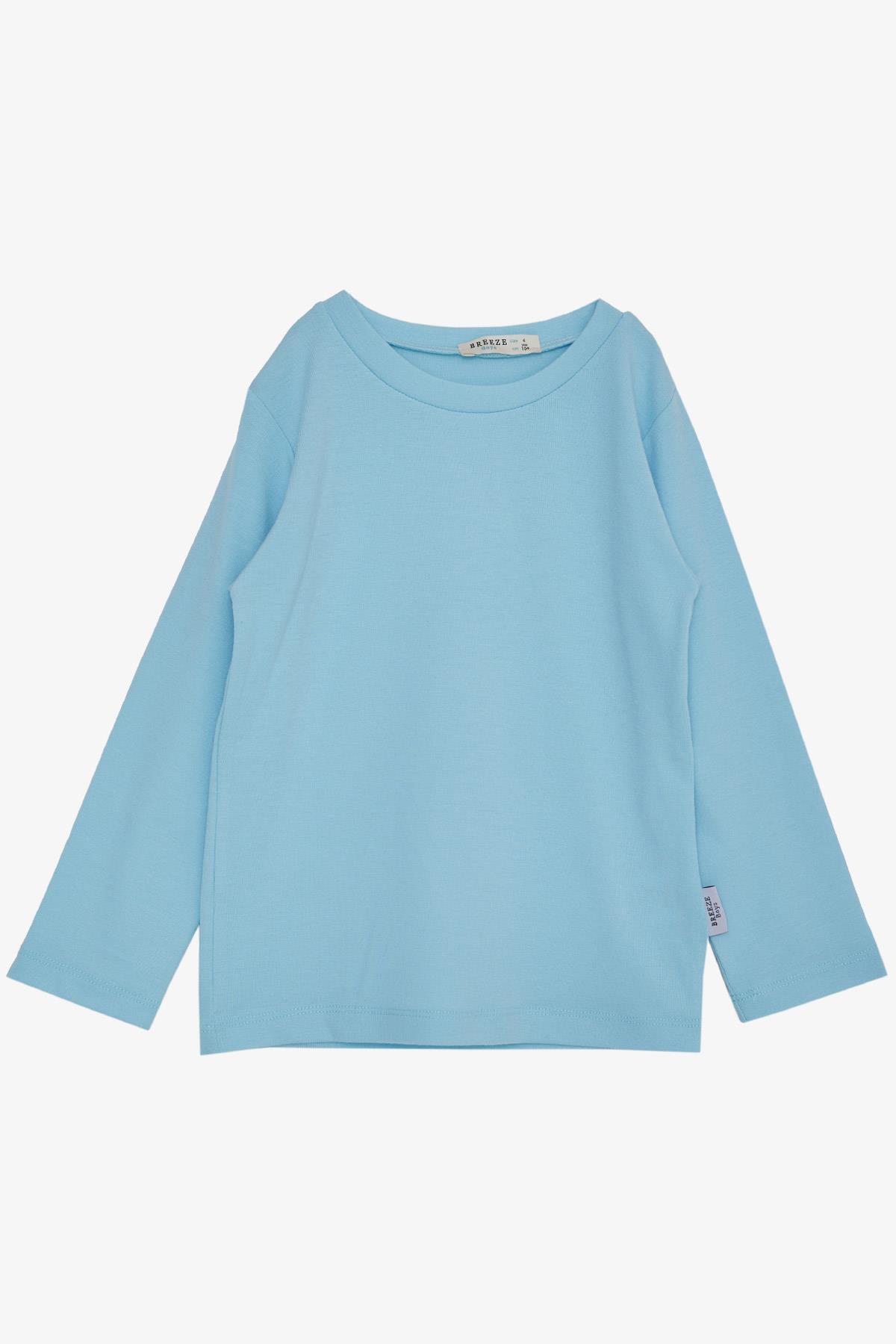 Breeze Erkek Çocuk Uzun Kollu Tişört Basic Turkuaz (1-4 Yaş)