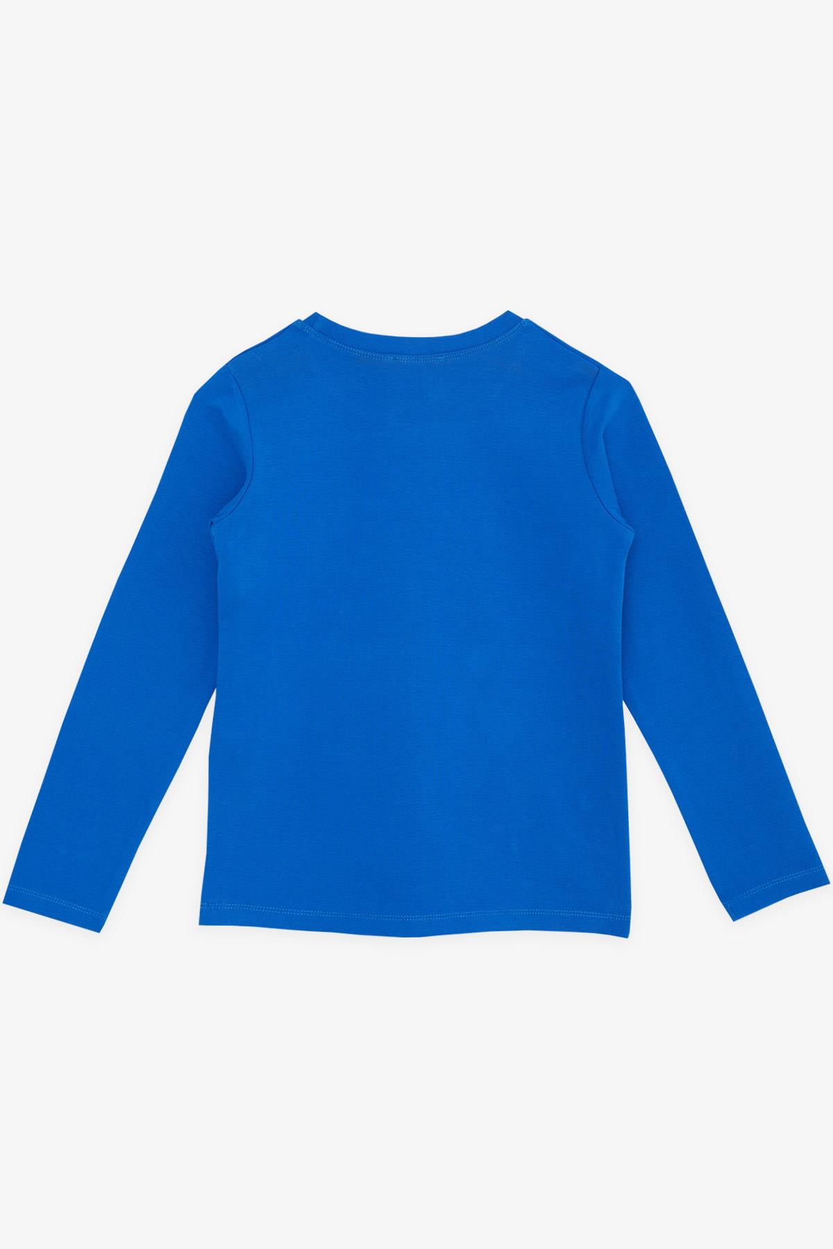 Breeze Erkek Çocuk Uzun Kollu Tişört Basic Saks Mavisi (5-9 Yaş)