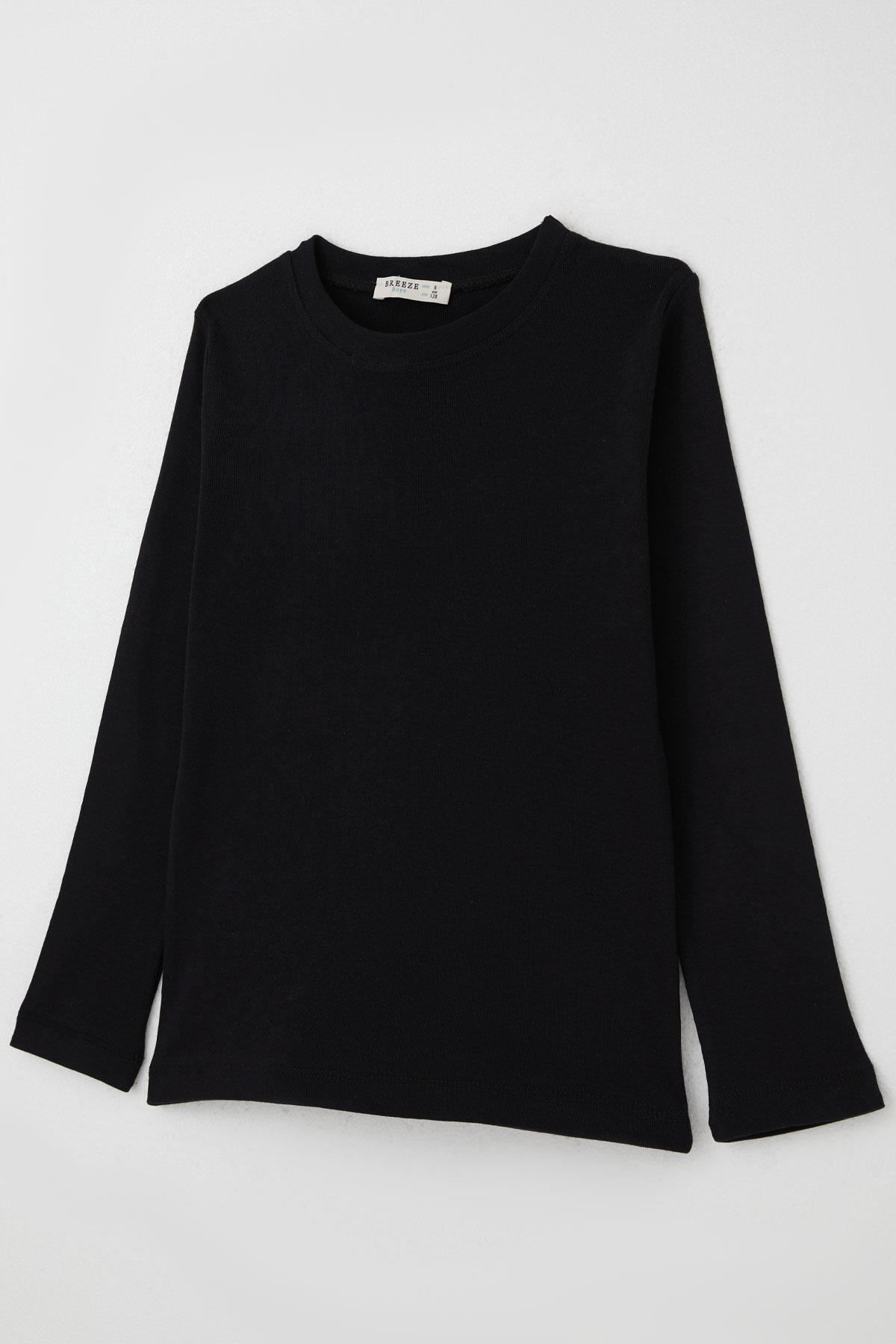 Breeze Erkek Çocuk Uzun Kollu Tişört Basic Siyah (4-6 Yaş)