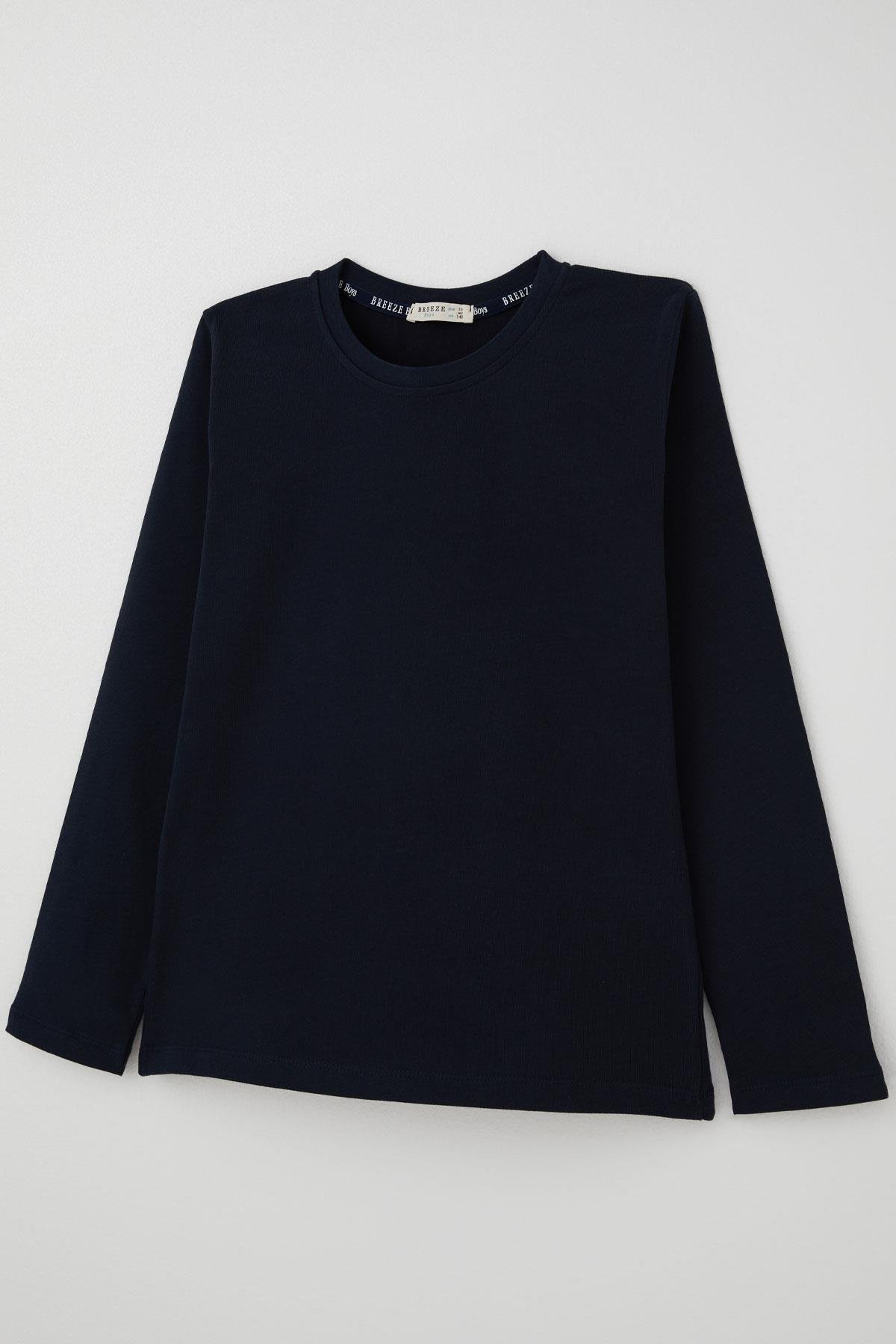 Breeze Erkek Çocuk Uzun Kollu Tişört Basic Lacivert (5-14 Yaş)