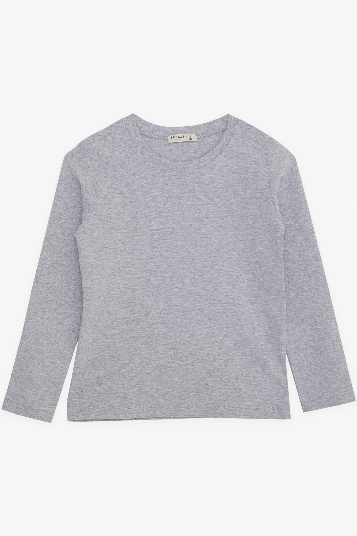 Breeze Erkek Çocuk Uzun Kollu Tişört Basic Gri Melanj (4-8 Yaş)