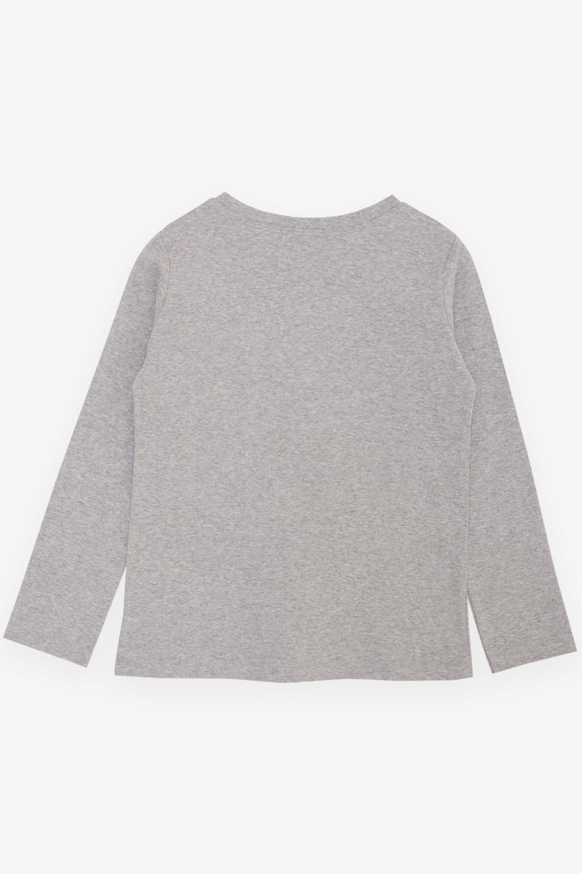 Breeze Erkek Çocuk Uzun Kollu Tişört Basic Gri Melanj (7-12 Yaş)