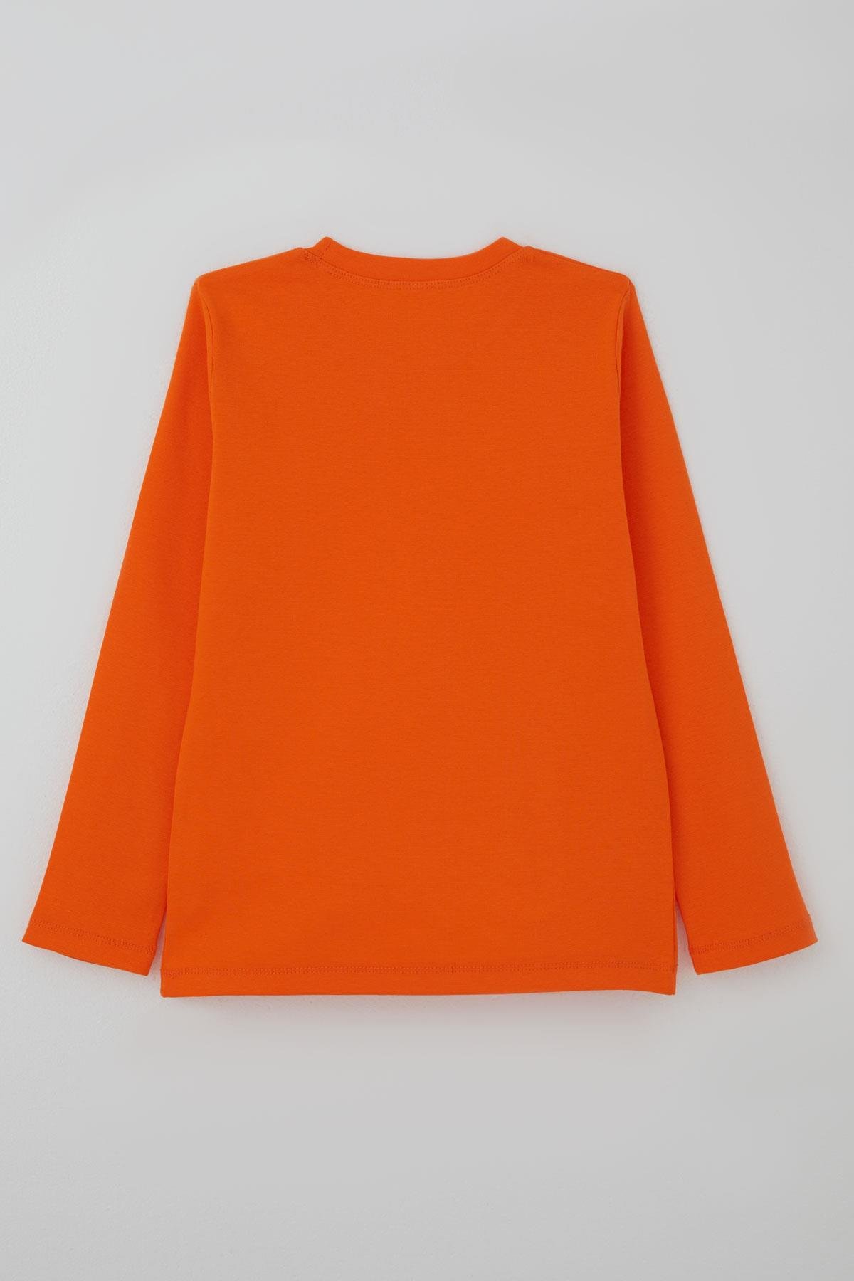 Breeze Erkek Çocuk Uzun Kollu Tişört Basic Turuncu (9-14 Yaş)