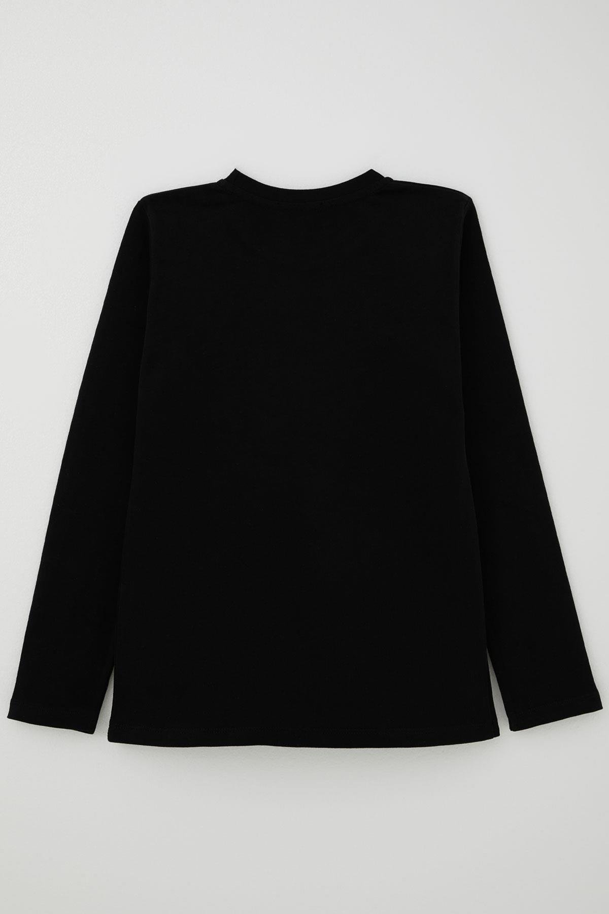 Breeze Erkek Çocuk Uzun Kollu Tişört Basic Siyah (5-14 Yaş)