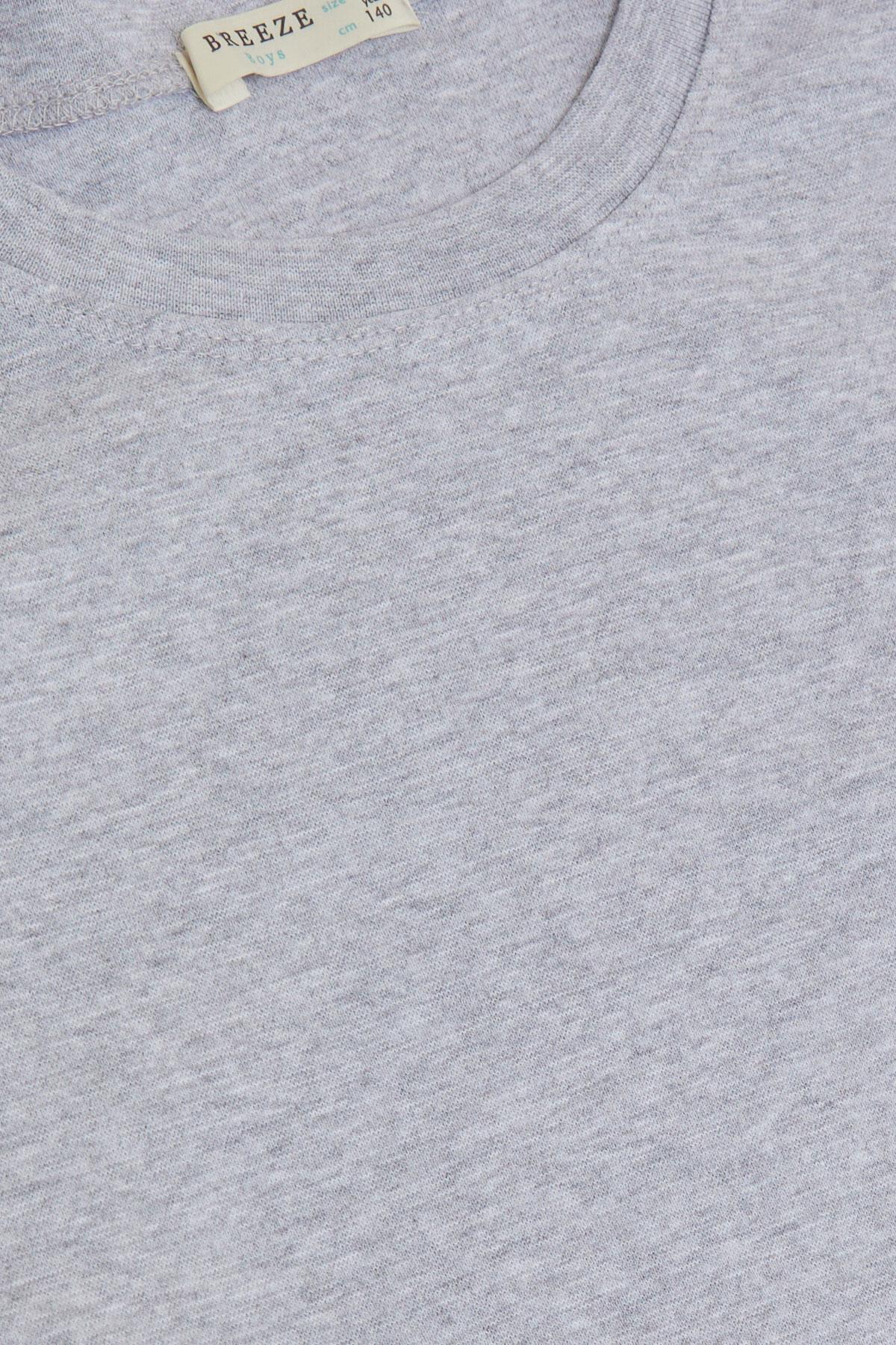 Breeze Erkek Çocuk Uzun Kollu Tişört Basic Gri Melanj (9-13 Yaş)
