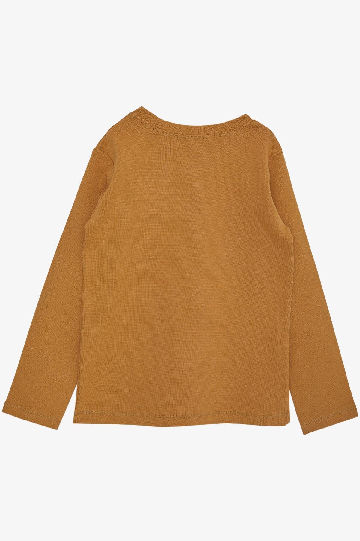 Breeze Erkek Çocuk Uzun Kollu Tişört Basic Açık Kahverengi (4-8 Yaş)