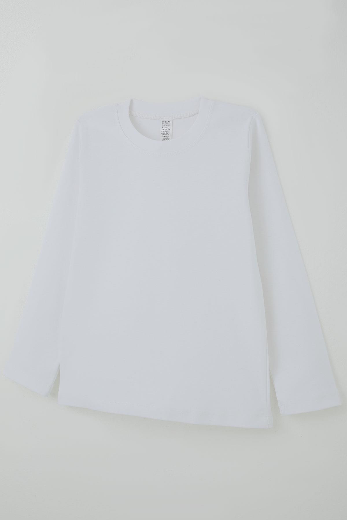 Breeze Erkek Çocuk Uzun Kollu Tişört Basic Ekru (4-8 Yaş)
