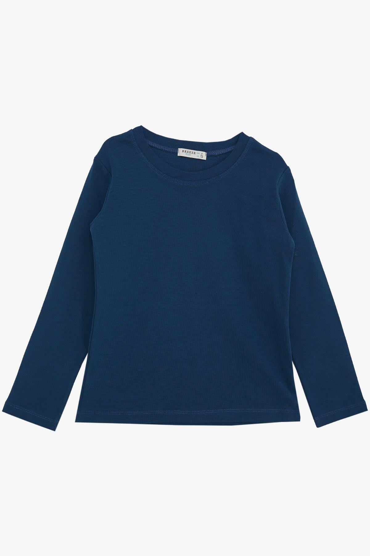 Breeze Erkek Çocuk Uzun Kollu Tişört Basic İndigo (4-8 Yaş)